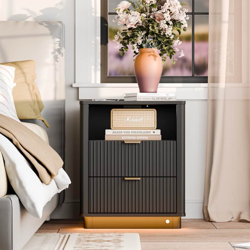 curved night stand with charging station lighting,modern side table storage cabinet for bedroom office(1)