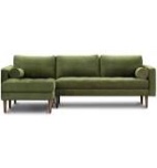 Charlotte 3Seater Sofa Left Side Green Velvet
