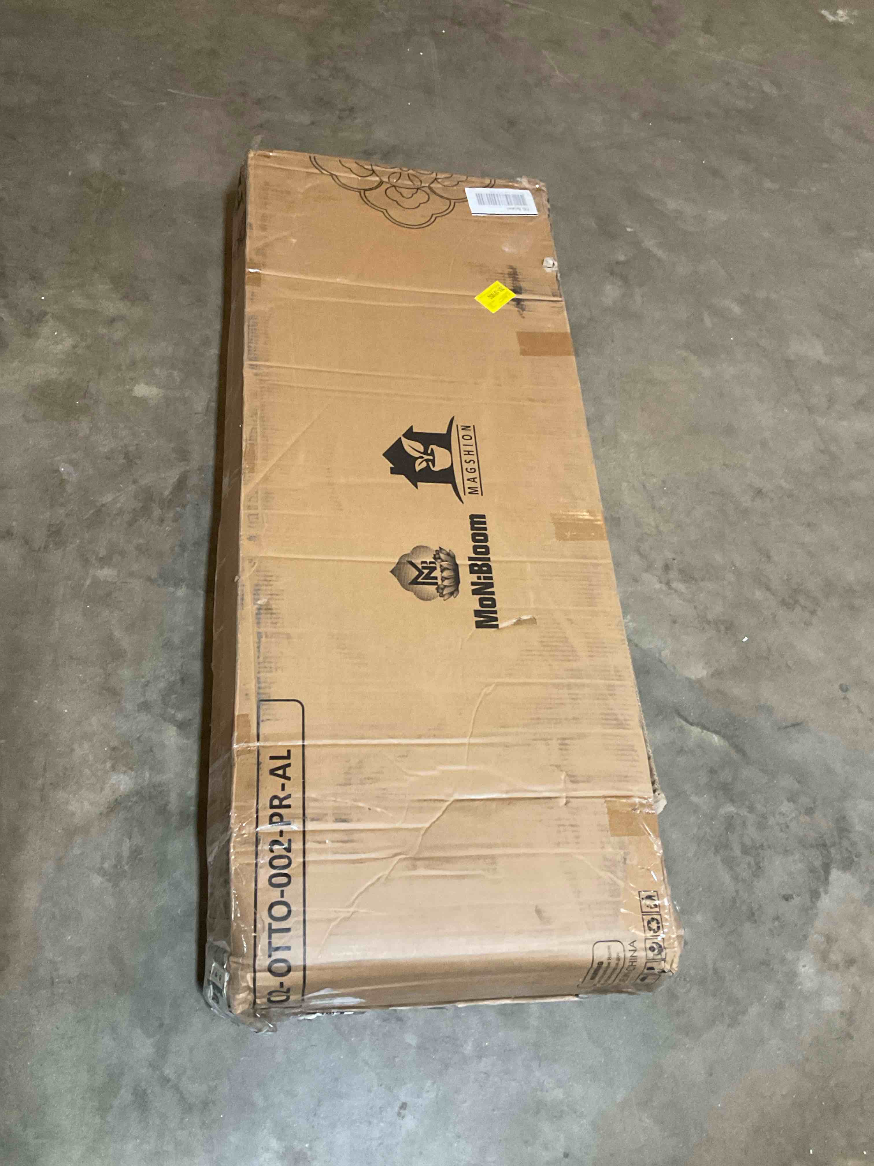 Condition photo showing Good Condition for haupt velvet upholstered ottoman bench, end of bed foot stool footstool with acrylic leg for bedroom