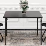 folding table, 33.6 inch folding card table, portable square folding table with pu soft cushion(no chair)