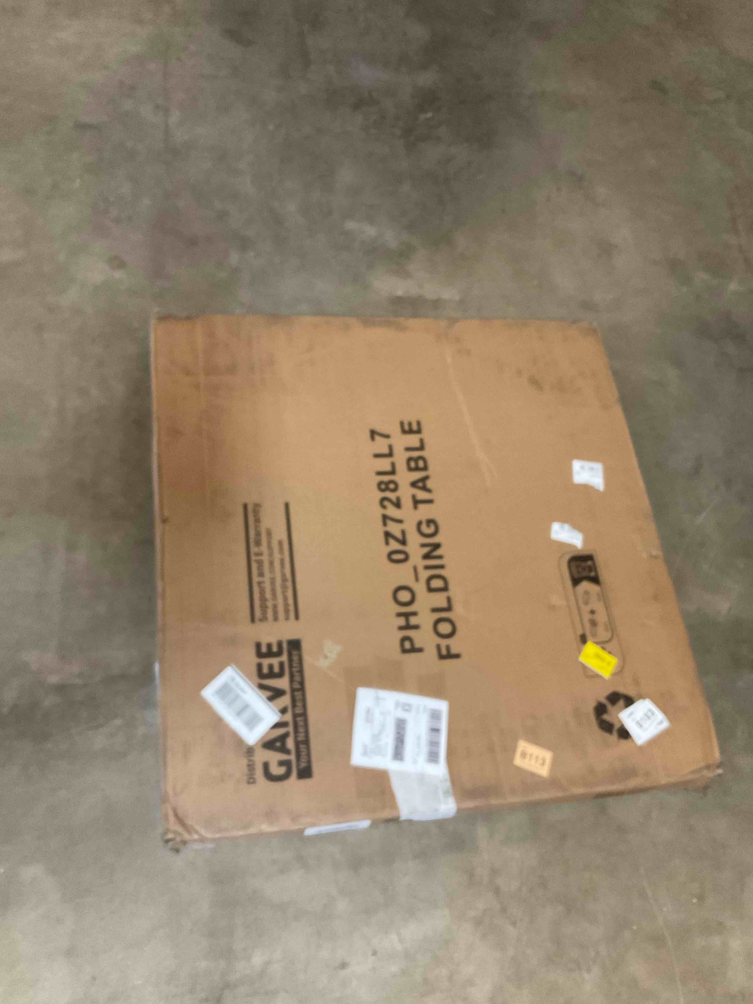 Condition photo showing Good Condition for folding table, 33.6 inch folding card table, portable square folding table with pu soft cushion(no chair)