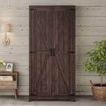 Bishock 71'' Farmhouse Armoire, Wardrobe Closet Storage Cabinet With Shelf & Hanging Rod