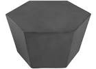 35-Inch Outdoor Side Table, Magnesium Oxide Hexagonal Coffee Table with Rain Cover