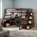 heiki storage loft bed with desk and stairs