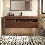47.25'' Brown Wood Floating Vanity with Drawer, Single Bathroom Vanity with Gray Sintered Stone Top