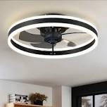 18.9" modern low profile ceiling fan with 4500lm led light, remote control and quiet dc motor for bedroom