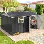 12 ft. w x 10 ft. d metal outdoor storage shed with lockable door , windows and vents(120 sq. ft.)