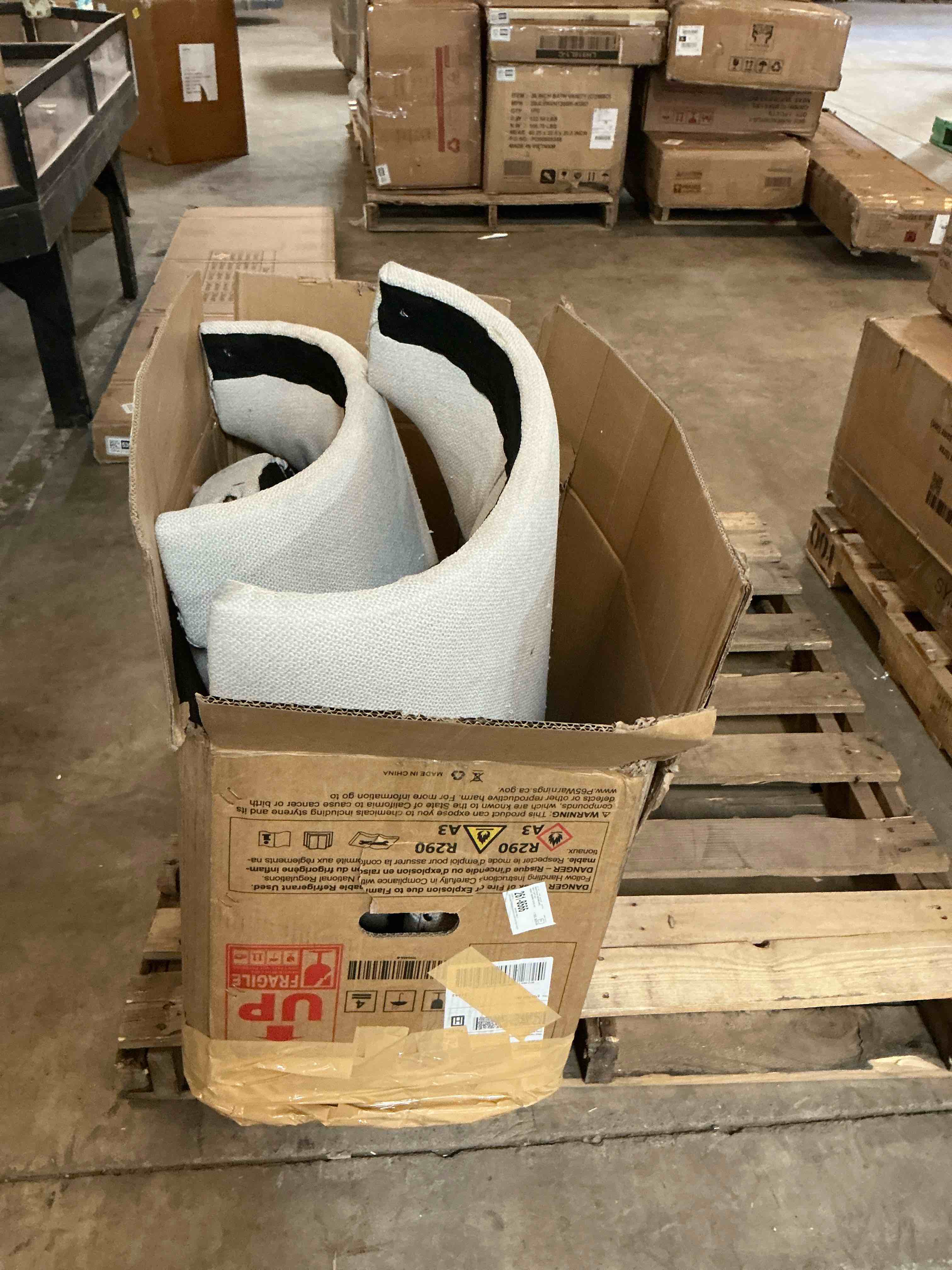 Condition photo showing As Is for upholstered counter stools 