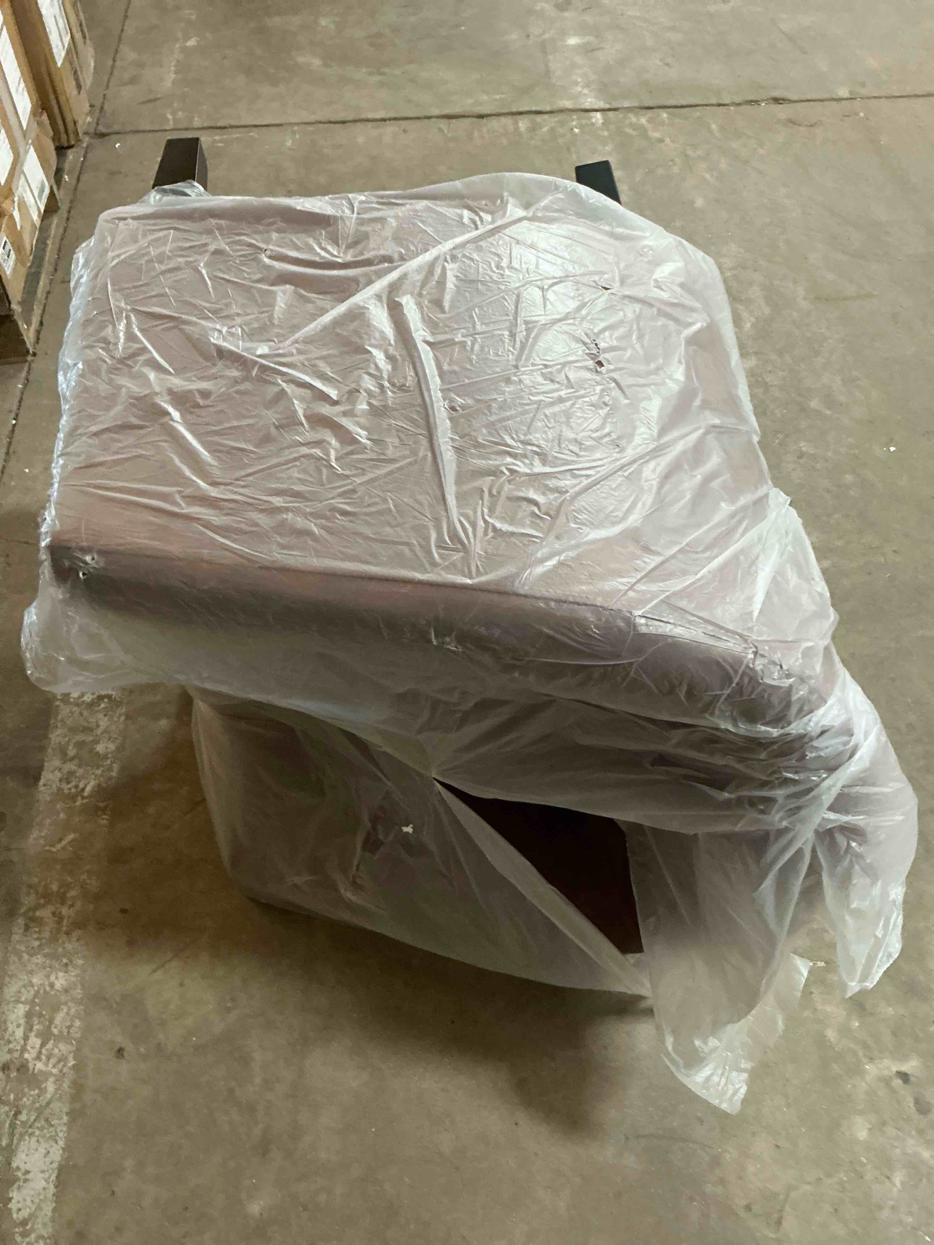 Condition photo showing As Is for barrel chair brown