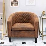barrel chair brown