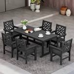Outdoor Patio All Weather HDPE Dining Set Outdoor Patio All Weather Poly Dining Set Rectangular Table Poly Outdoor Chair