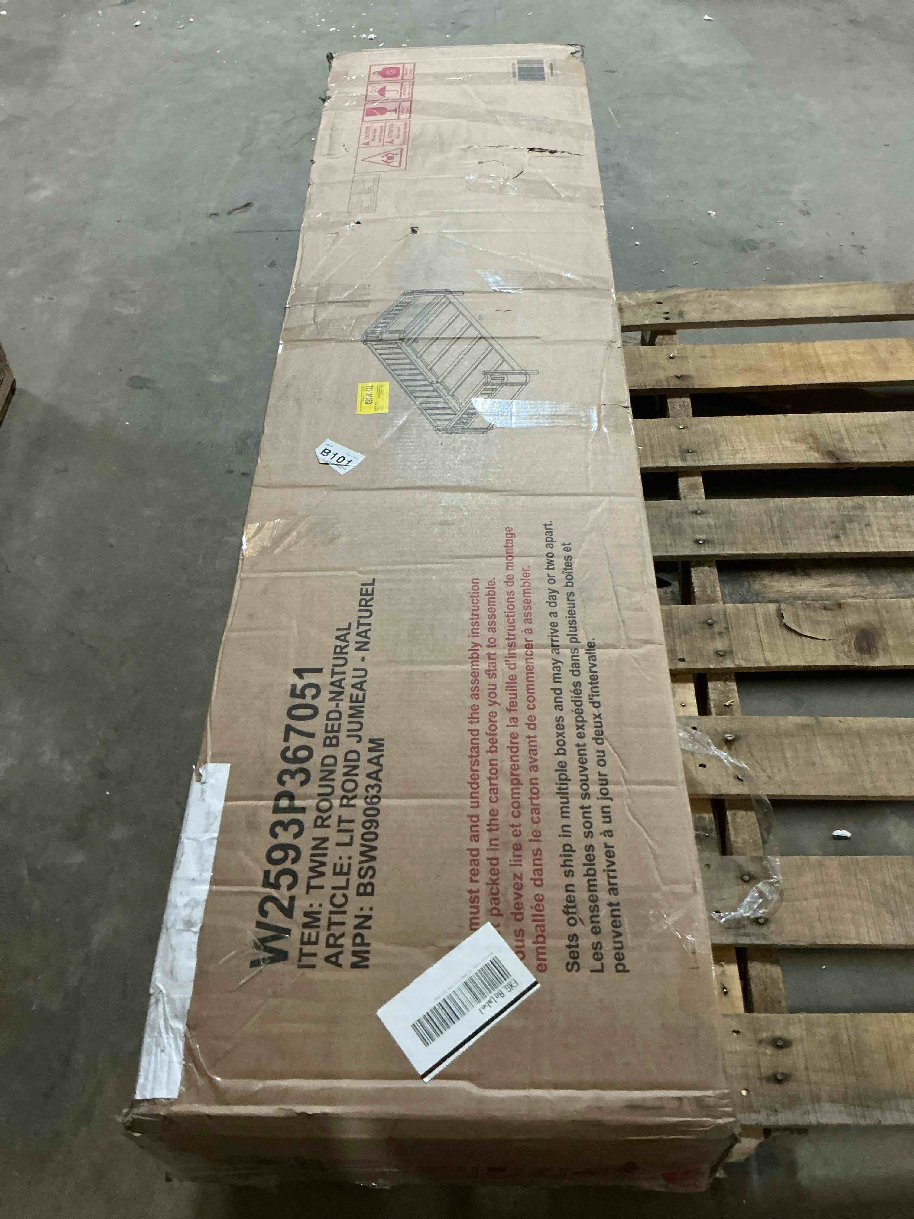 Condition photo showing Good Condition for w2593p367051 twin size wood platform bed for kids, wood low profile twin bed with rails for girls and boys, natural