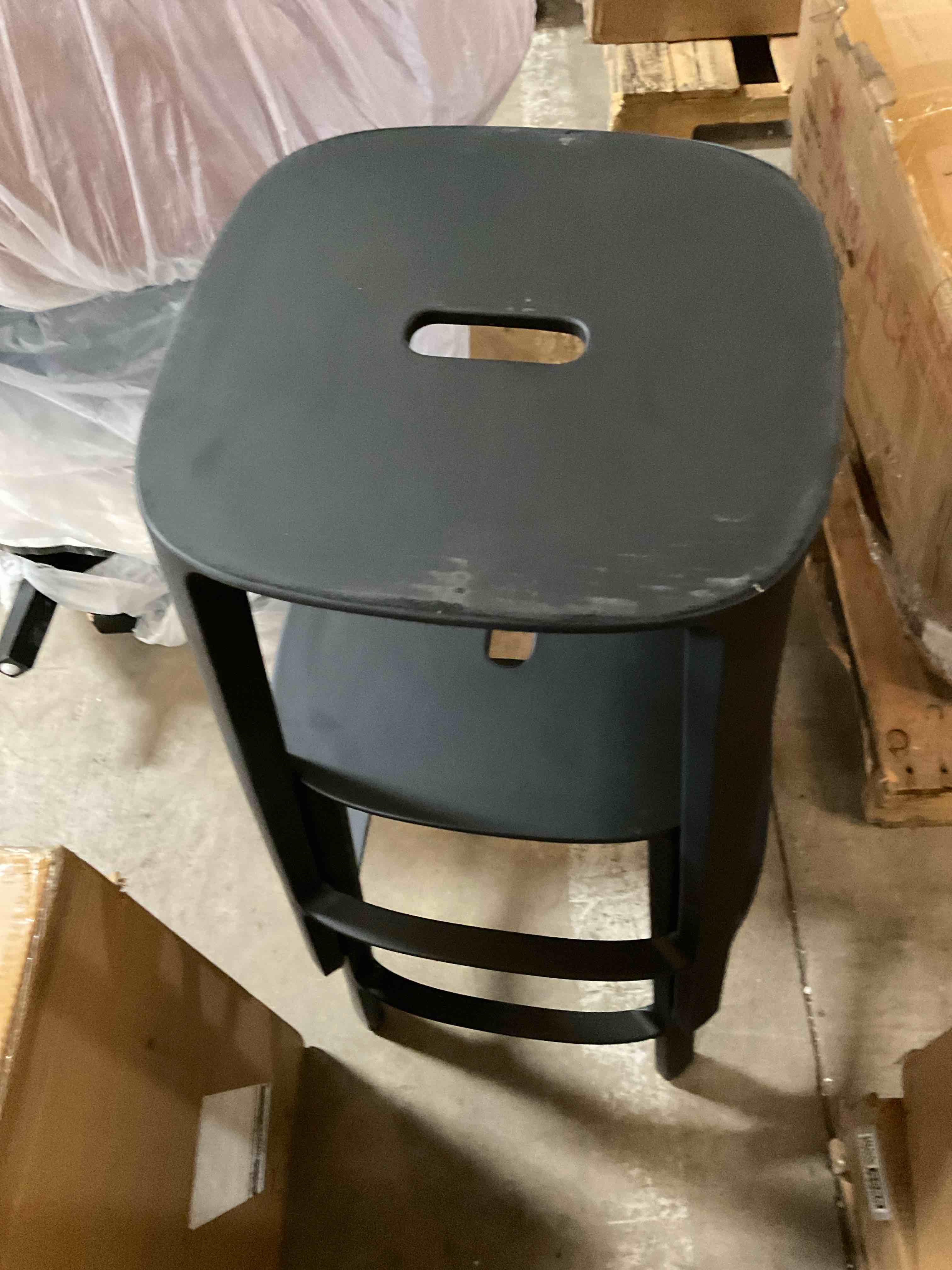 two pieces black stools