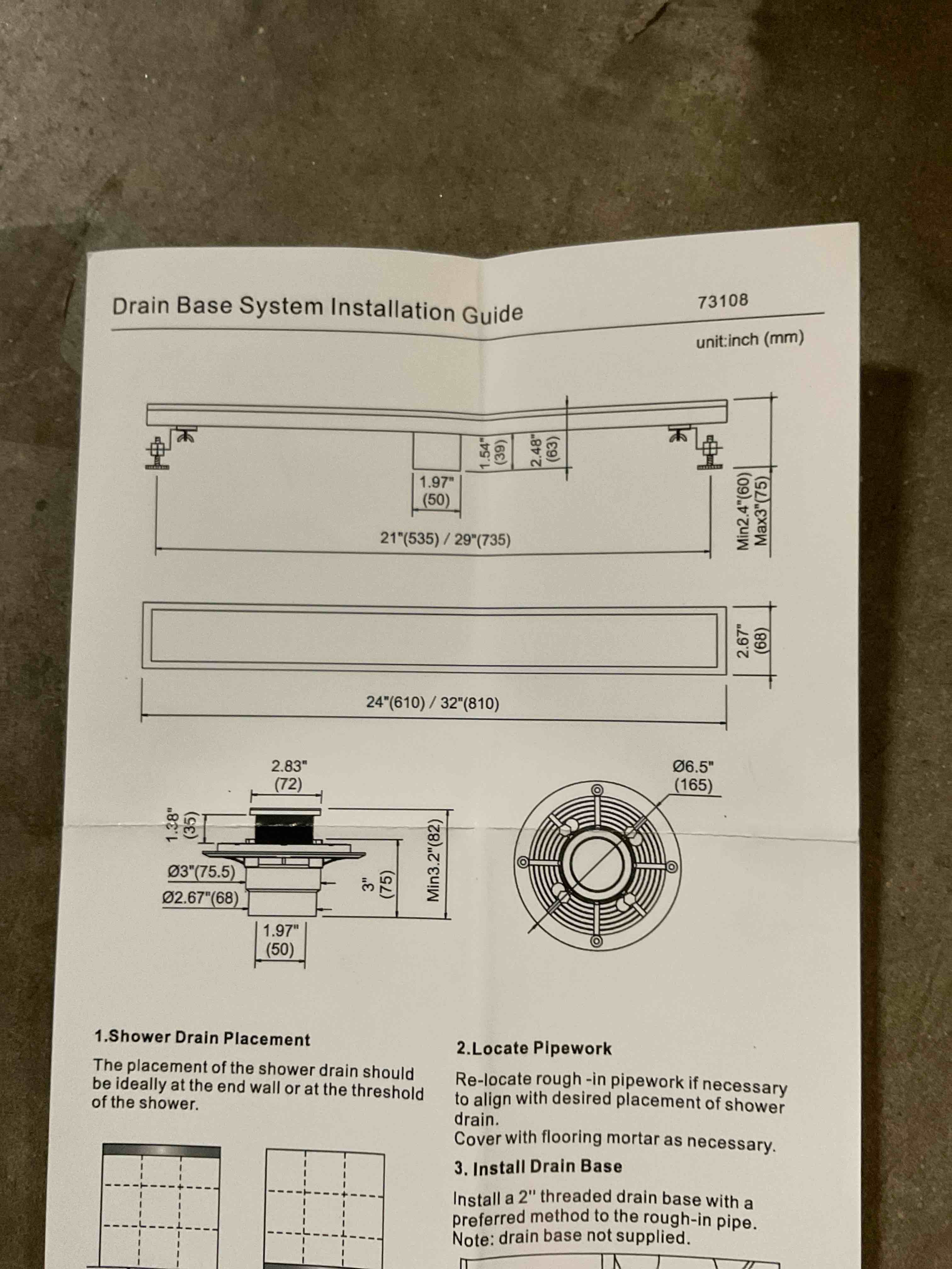 Condition photo showing Good Condition for shower drain leveling system