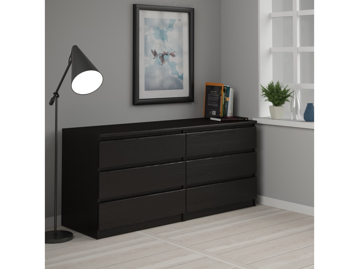 scottsdale 6 drawer double dresser, matte black box 2/2