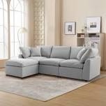Left Hand Sofa Light Gray