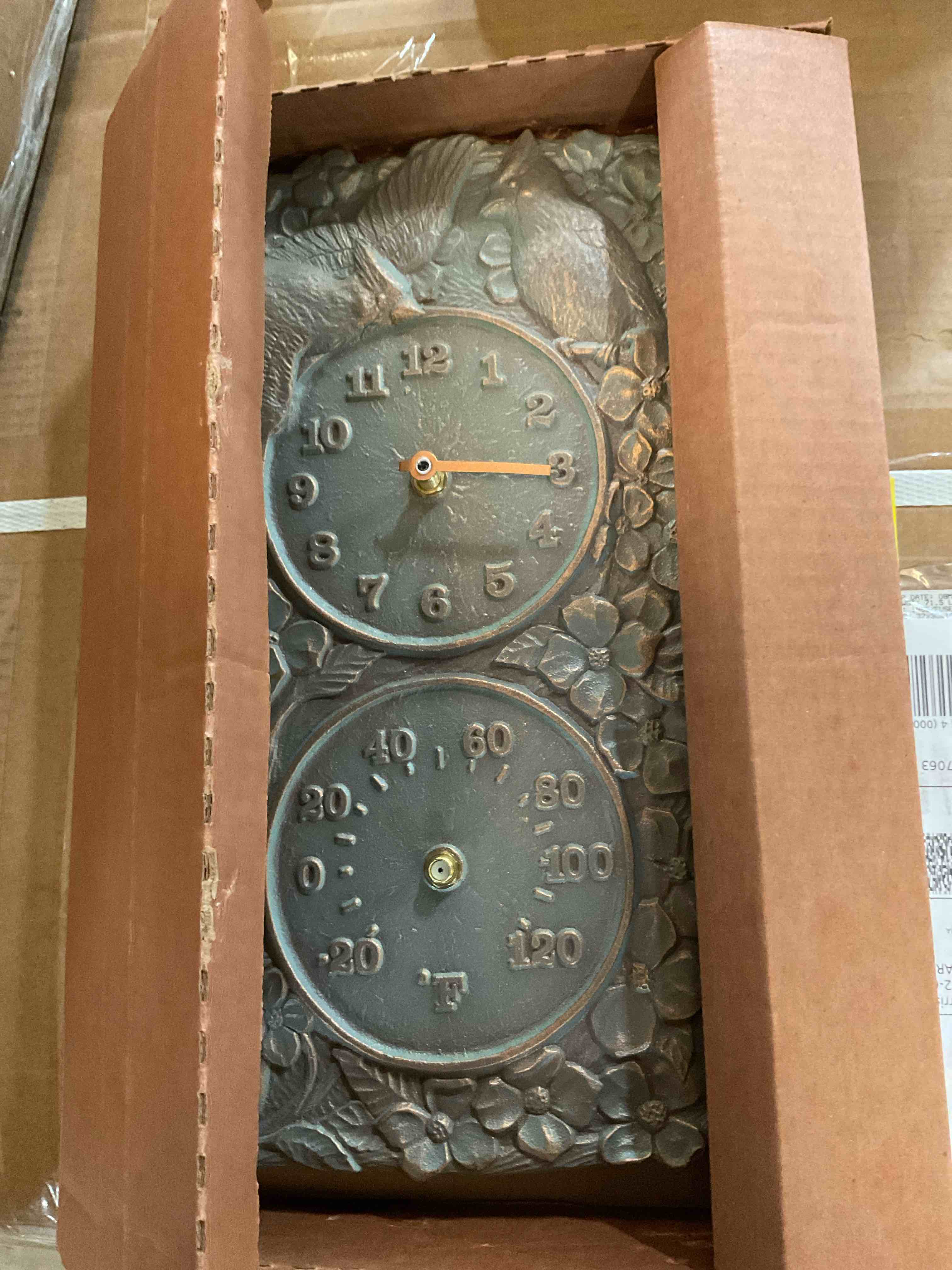 Condition photo showing Good Condition for whitehall cardinal indoor/outdoor wall clock and thermometer