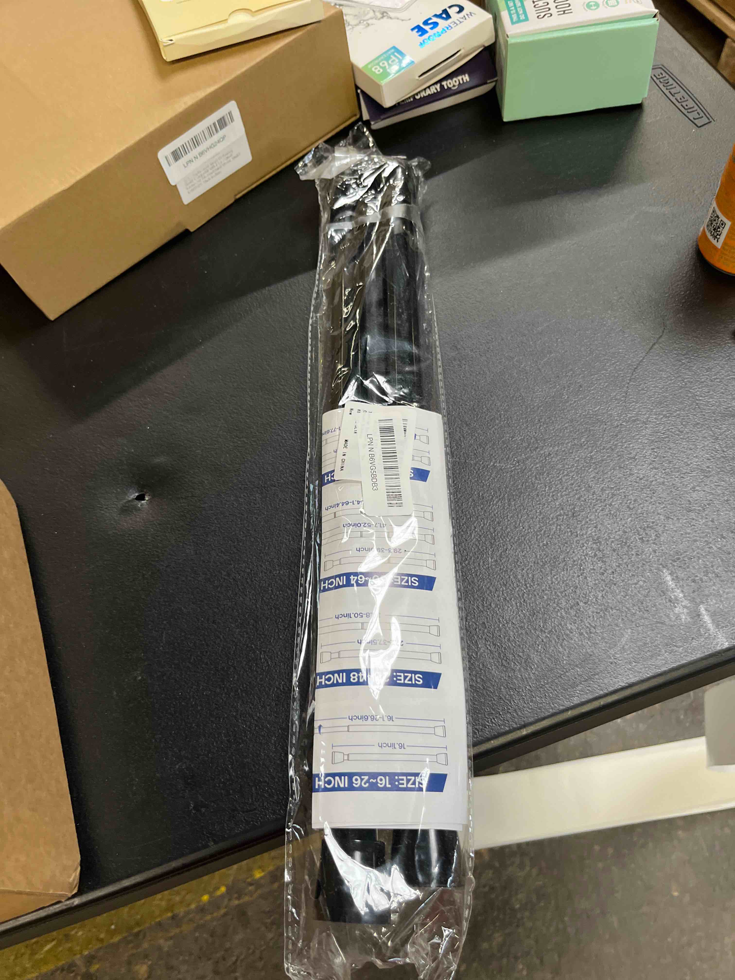 Condition photo showing Good Condition for tension curtain rod 2 pack small tension rods 16 to 26 inch black tension rod adjustable curtain rod no drilling spring tension rod expandable pressure tension rods for closet,kitchen 16" to 26"-2pcs black