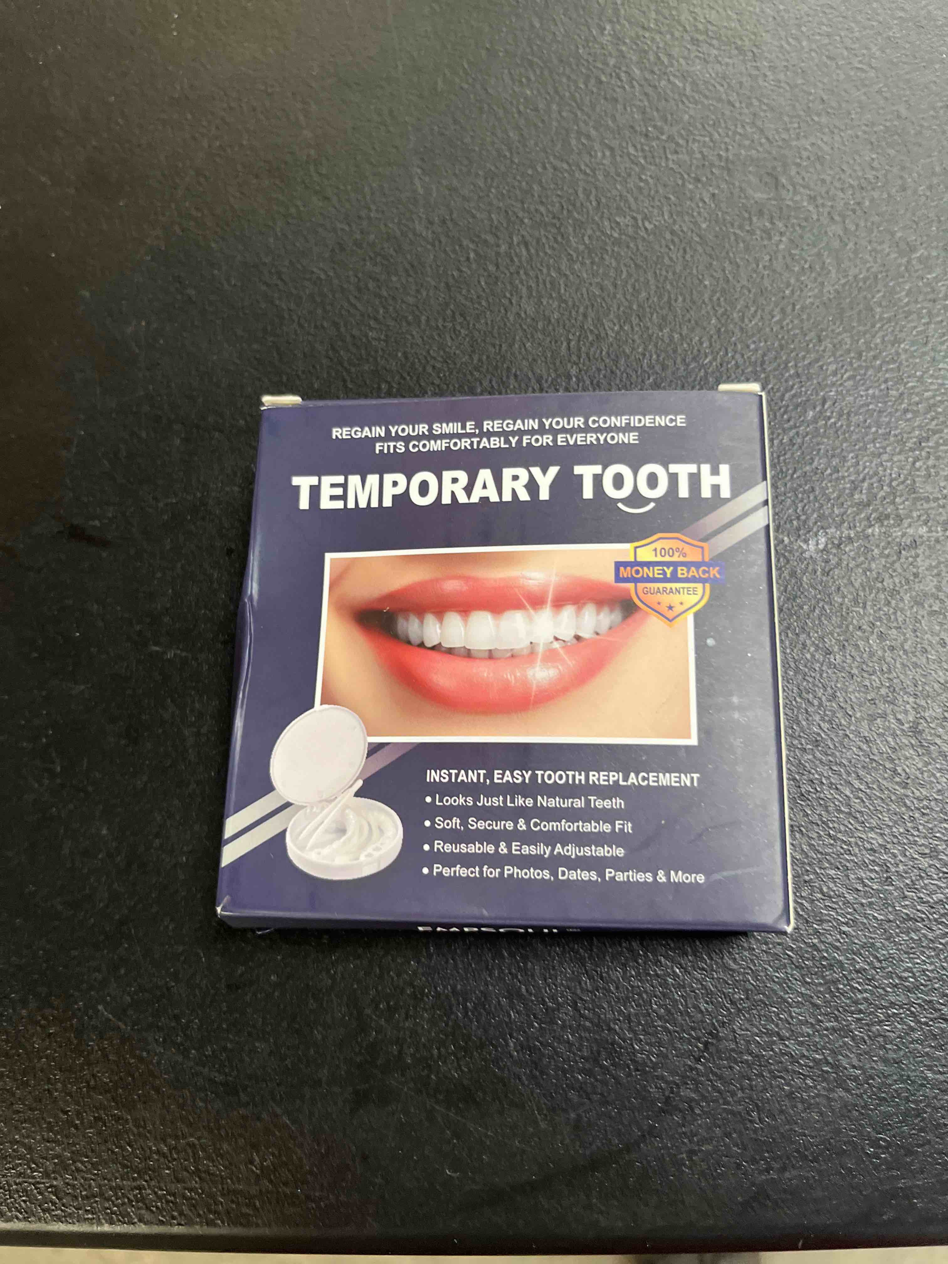Condition photo showing Good Condition for temporary snap-on smile veneers, reusable cosmetic tooth covers, instant smile enhancer for adults, comfort fit for men and women white 1 fl oz (pack of 1)