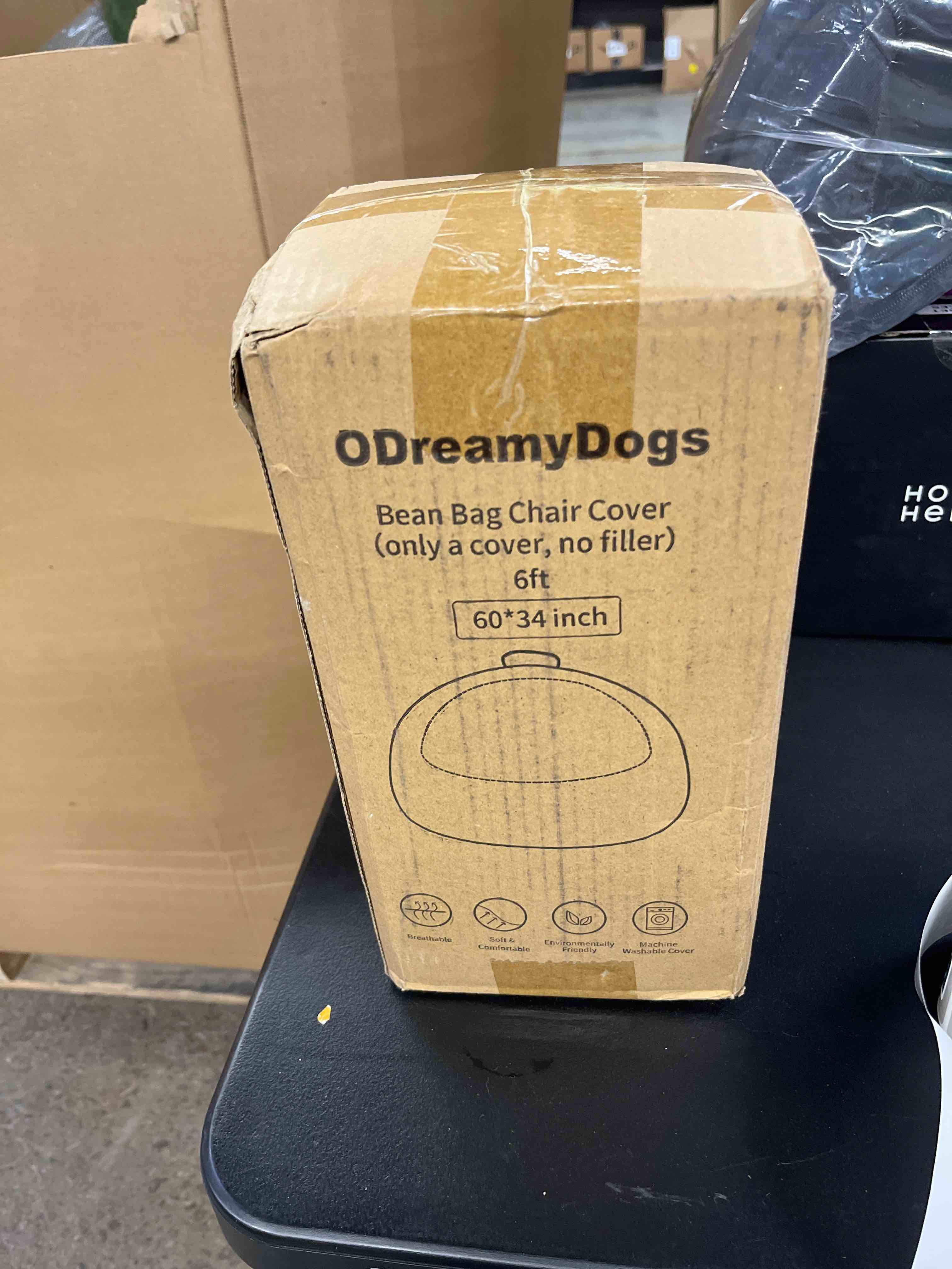 Condition photo showing Good Condition for bean bag chair cover(no filler) soft faux fur stuffed animal bean bag storage, fluffy plush bean bag chair cover washable, comfy bean bag chairs for adults, 6ft, dark grey 6ft dark grey (cover only)