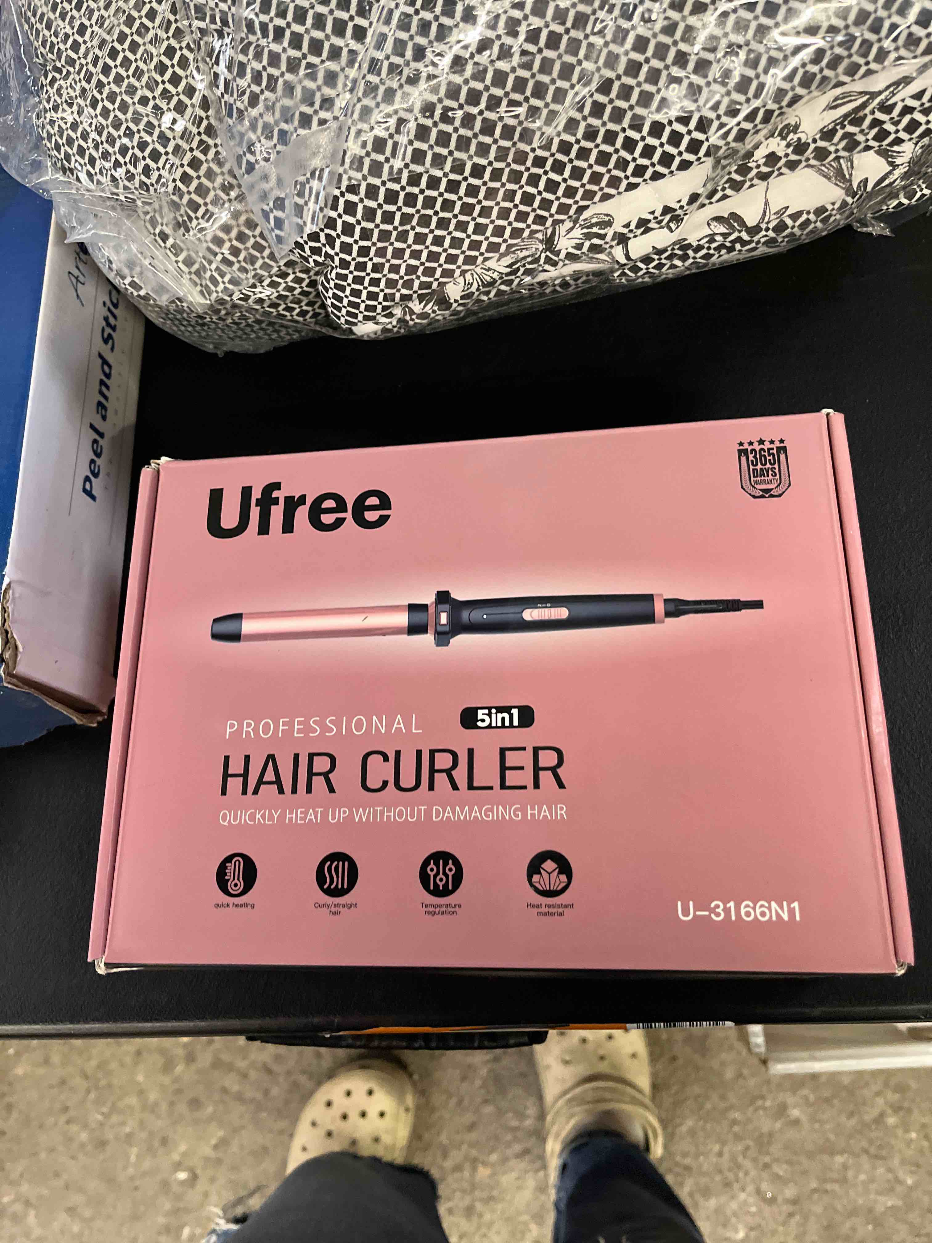 Condition photo showing Good Condition for ufree 5 in 1 curling iron with interchangeable ceramic barrels (0.35"-1.25"), curling wand set with flat iron hair straightener, instant heat up, dual voltage hair curler, gifts for women rose gold