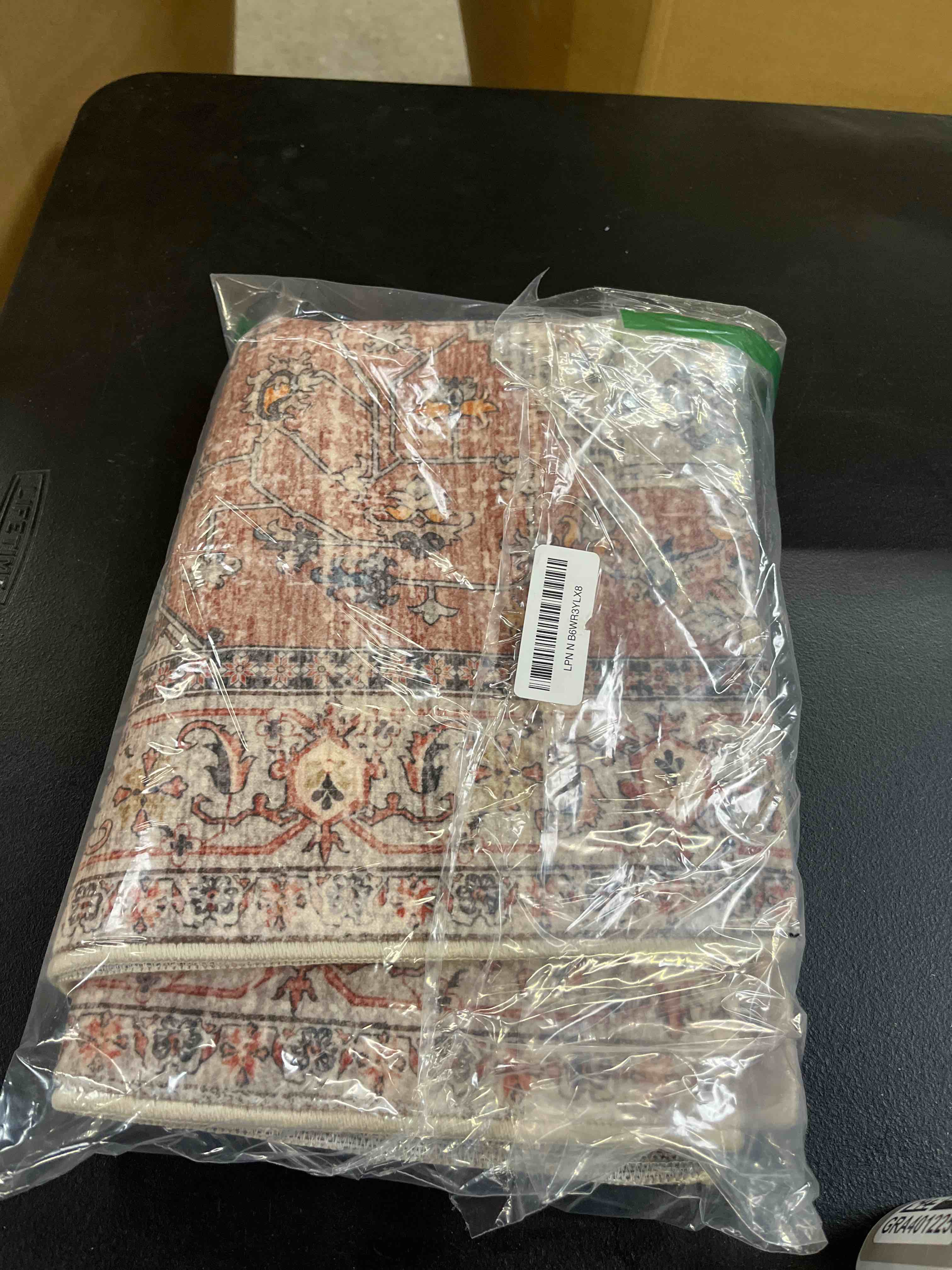Condition photo showing Good Condition for lahome oriental door mat indoor entrance, 2x3 washable fall indoor rugs for entryway soft small kitchen rugs non slip ultra-thin, vintage door mat carpet for bedroom bathroom, peach/orange terracotta 2'x3' (rectangular)