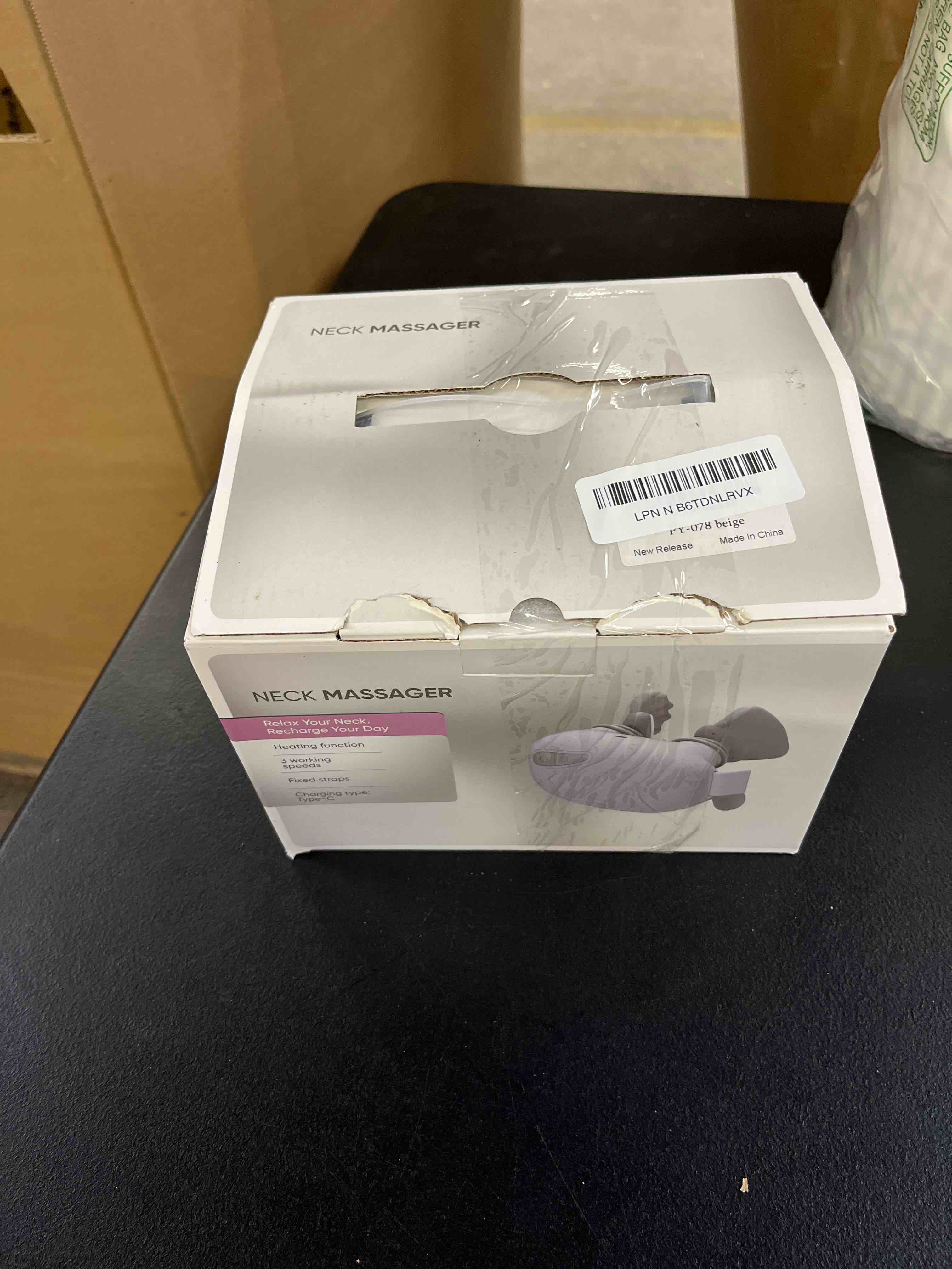 Condition photo showing Good Condition for bionic heated massager, portable shiatsu neck and back massager, electric deep tissue 4d kneading massage, simulated human hand design for pain relief and muscle relax (078beige) py-078 beige
