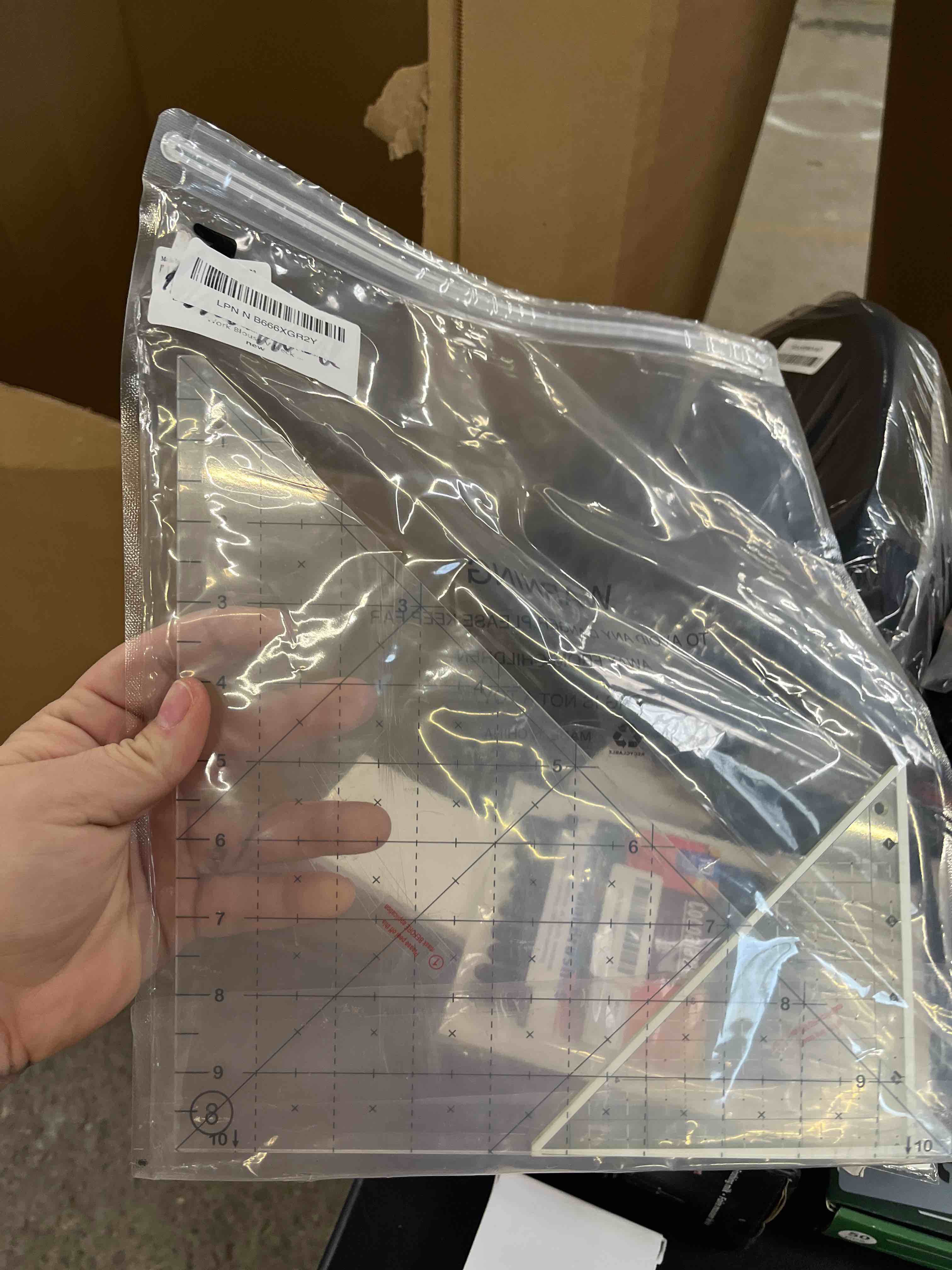 Condition photo showing Good Condition for 2 pcs acrylic template rulers folded corner ruler folded corner clipper tool simplicity 45 degree half square triangle ruler and quilting template for sewing cutting cutter tools, transparent