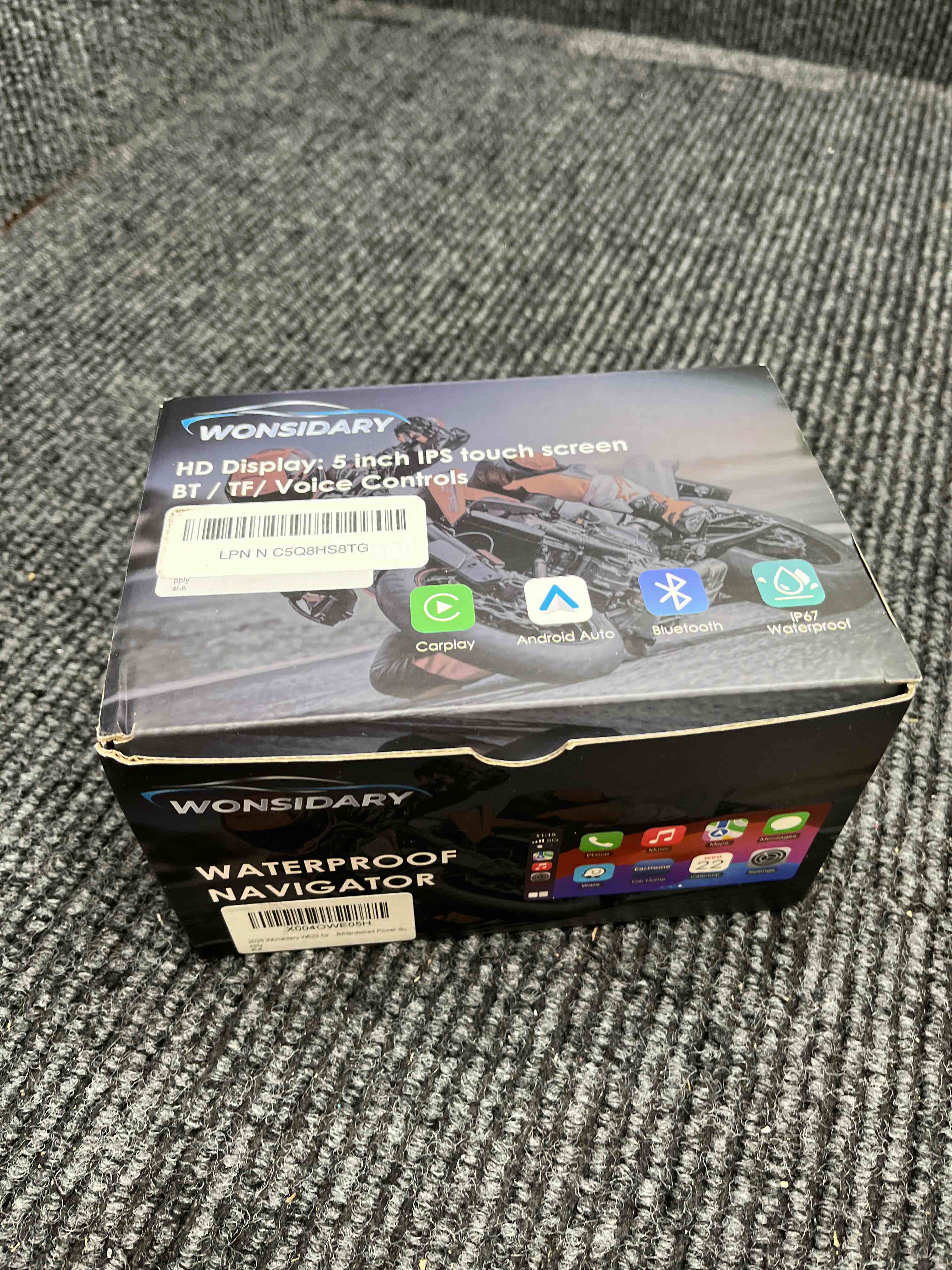Condition photo showing Good Condition for 5" motorcycle carplay wireless for apple carplay & android auto,w522 car play motorbike waterproof touch screen with dual bluetooth,gps navigation,siri/g-assist,eq,usb/hardwired power supply