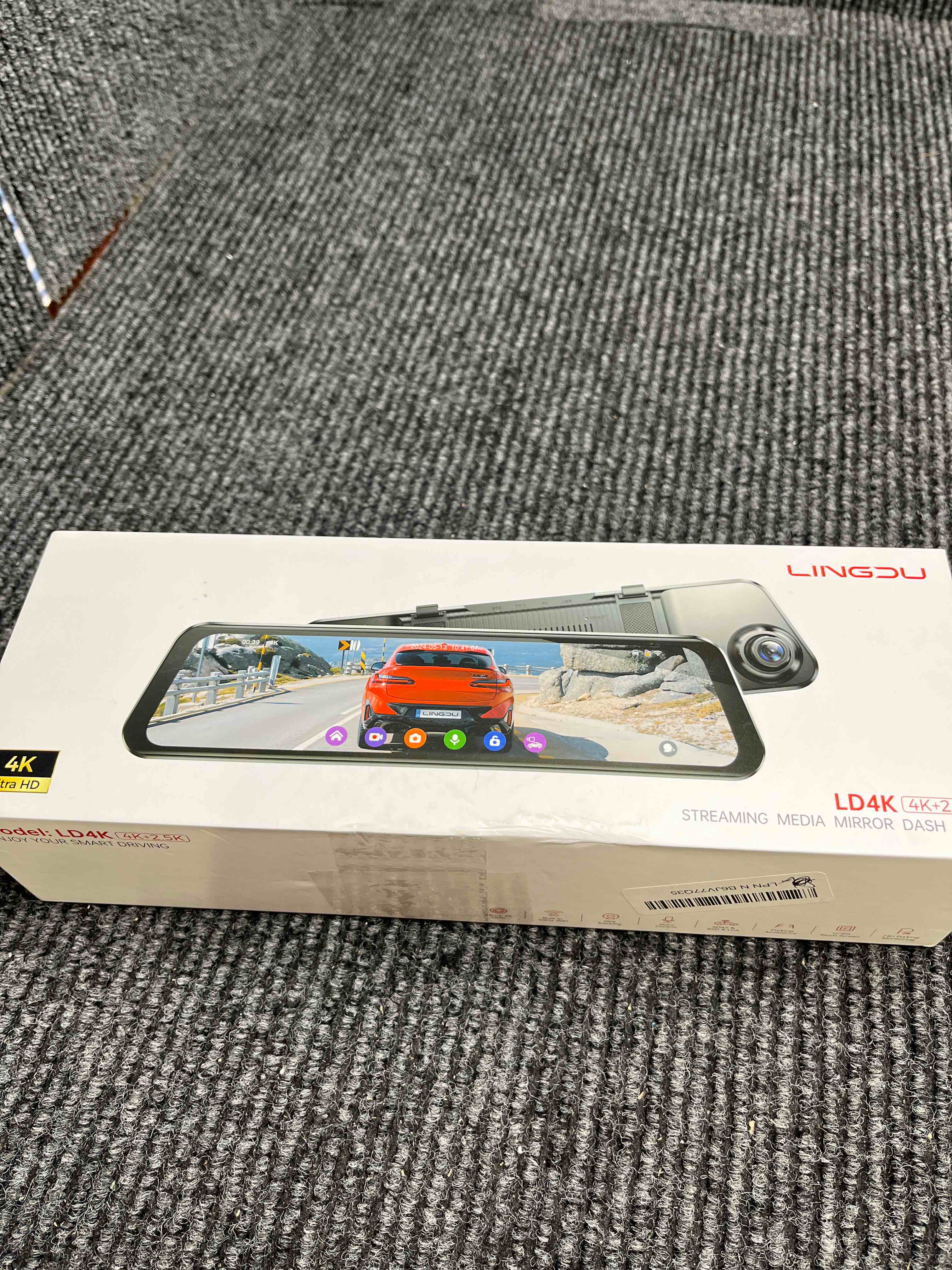 Condition photo showing Good Condition for 12" mirror dash cam, 4k uhd front and 2.5k rear view dash camera for car, with adas bsd lca smart mode, gps, g-sensor, loop recording, parking monitor, voice control, 5.8ghz wifi ld4k: 64g
