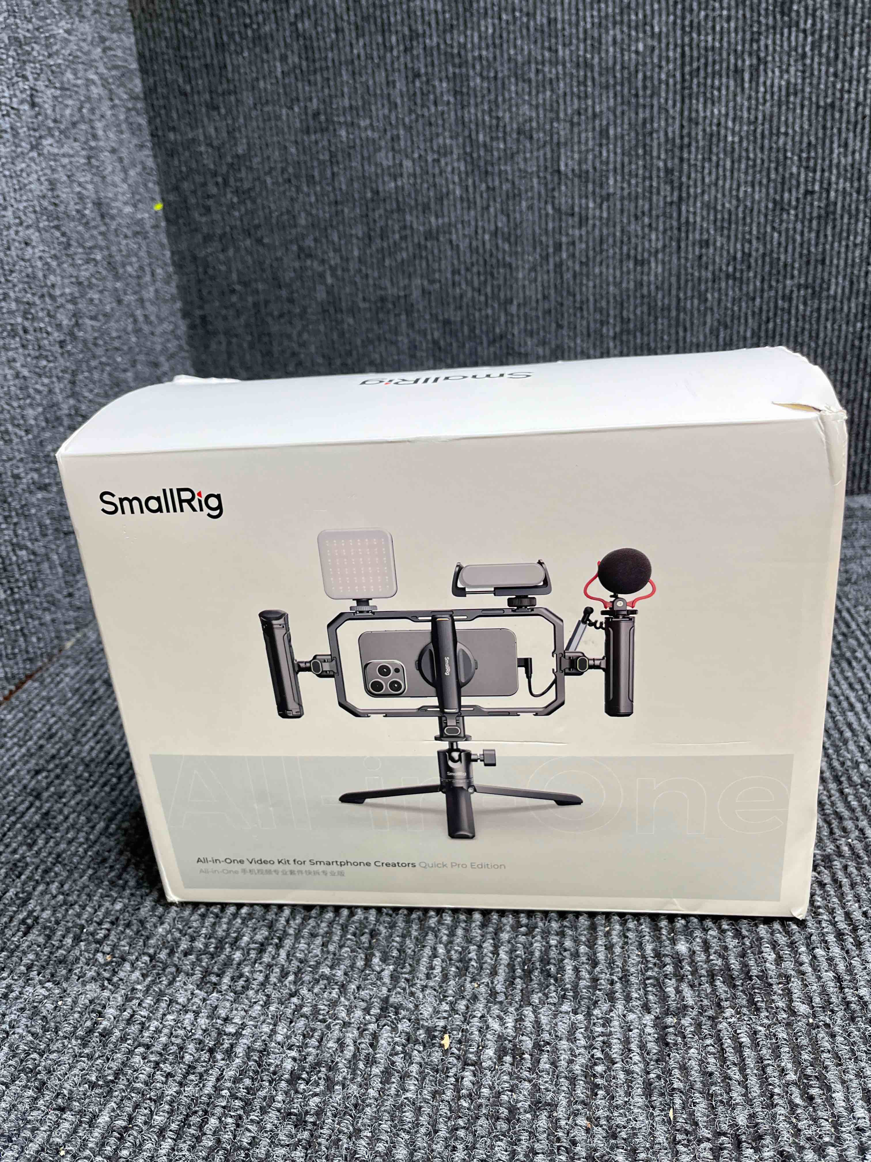 Condition photo showing Good Condition for smallrig all-in-one universal quick release phone video rig kit pro, phone stabilizer rig kit with led light microphone qr tripod dual handles power bank holder, for creator & live streaming - 4704 all-in-one kit
