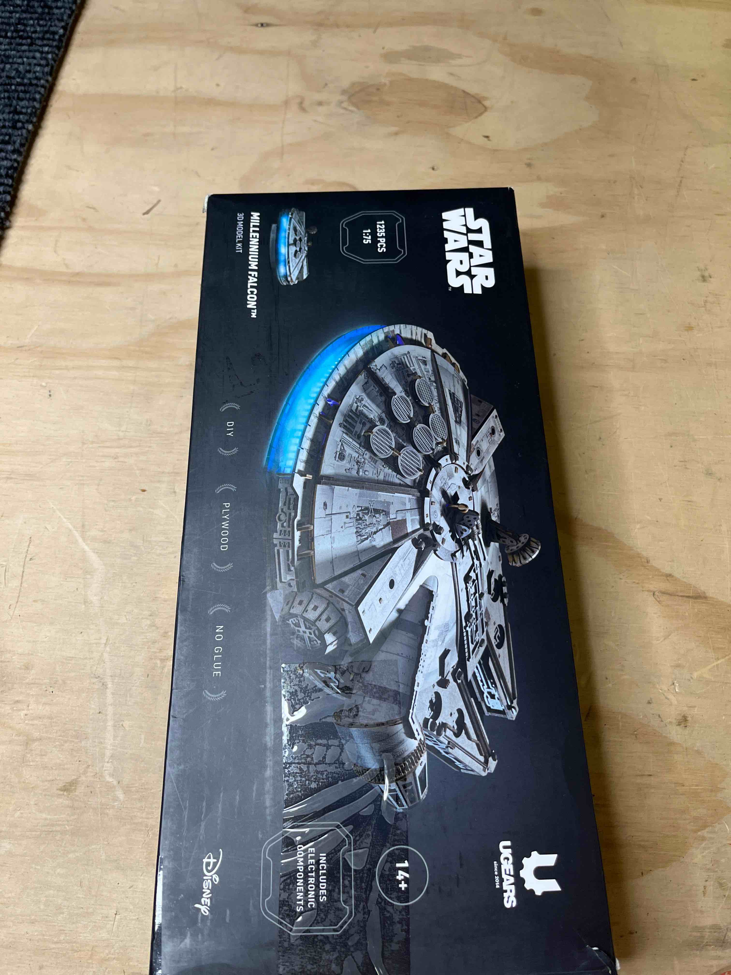 Condition photo showing Good Condition for ugears star wars ™ millennium falcon™ wooden 3d puzzles for adults - diy mechanical model kit, 3d puzzle brain teaser puzzles for adults, wood model building kits, hobbies for men and women