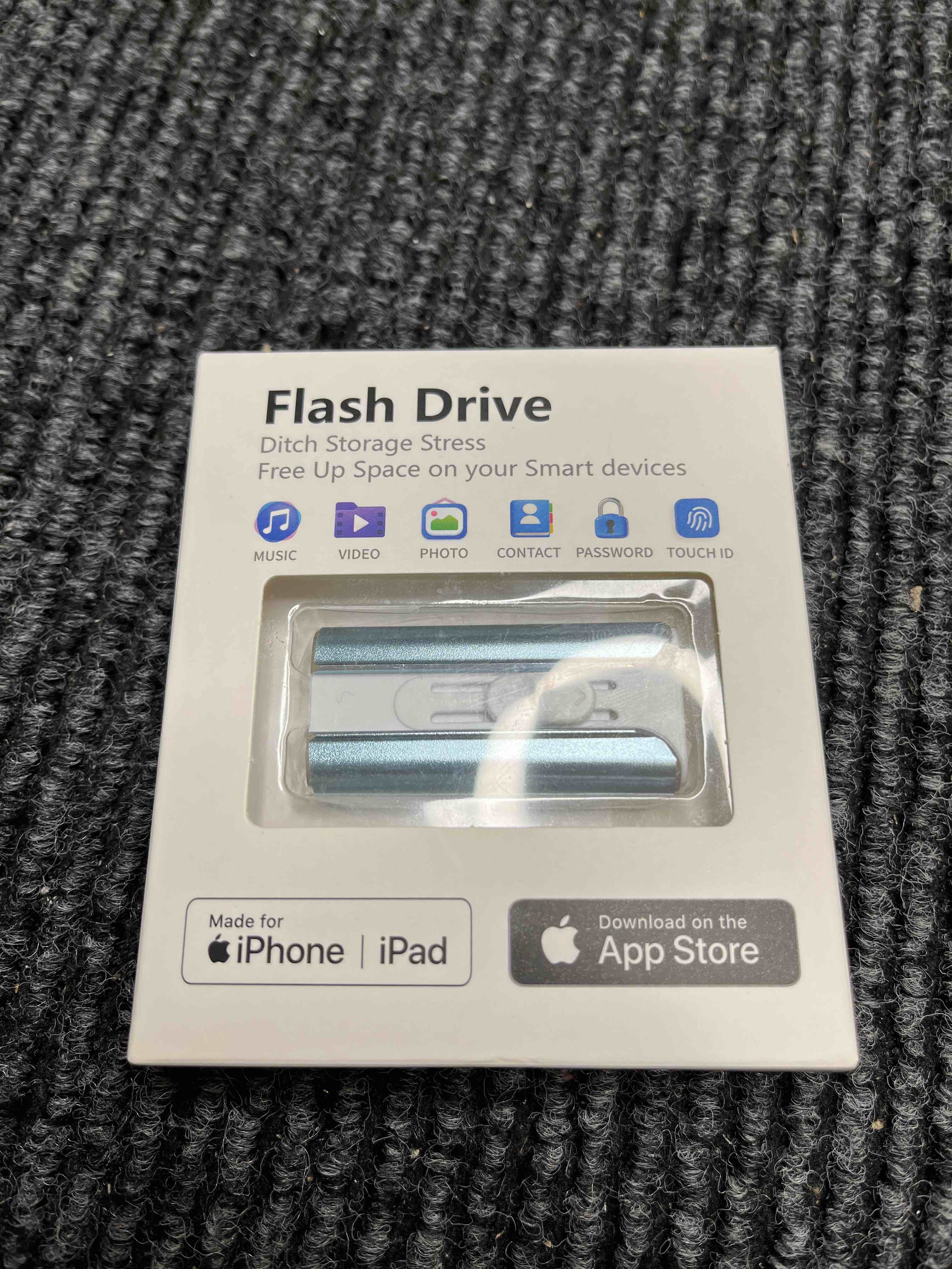 Condition photo showing Good Condition for mfi certified 512gb flash drive – photo stick and usb stick offers photo/video storage, the external storage jump drive is compatible with ios, android, and pc (blue)(available space: ~484gb) 512gb blue