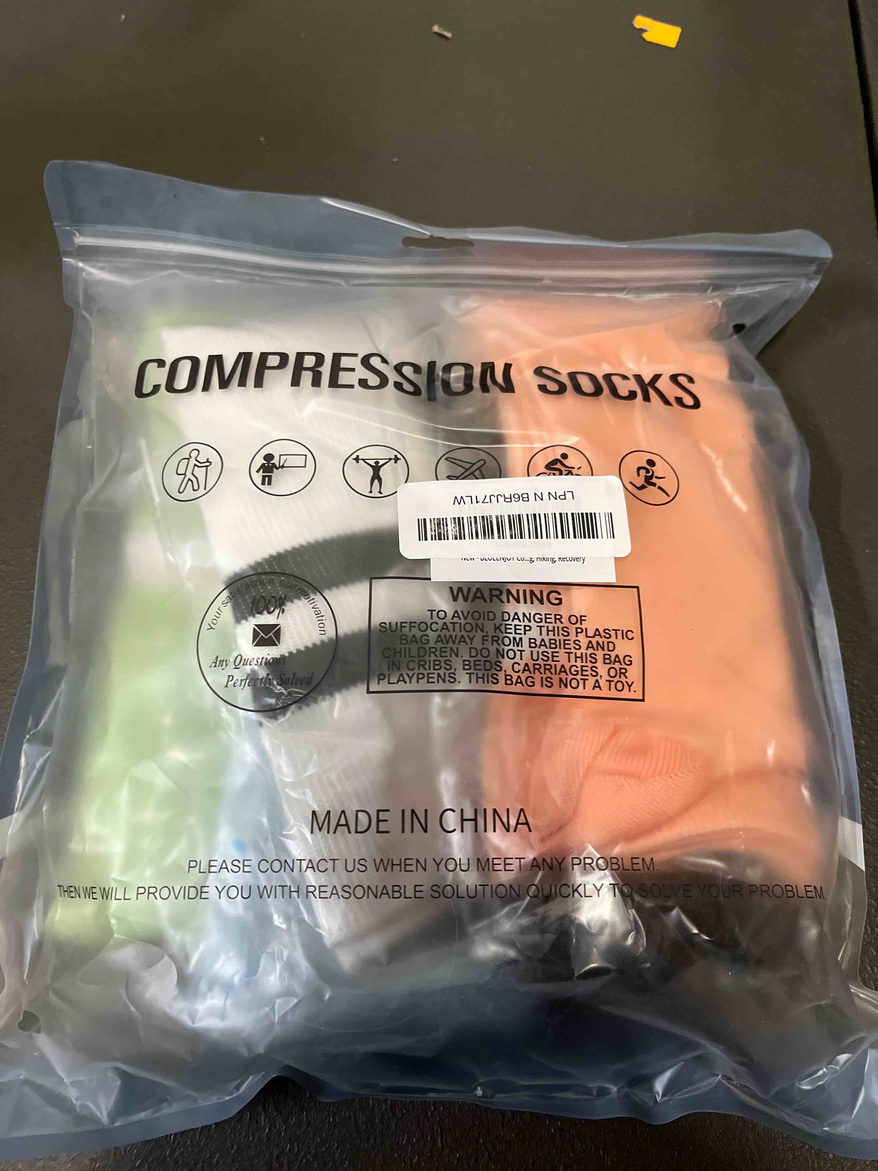 BLUEENJOY Copper Compression Socks for Women & Men (6 pairs) - Best Support for Nurses, Running, Hik