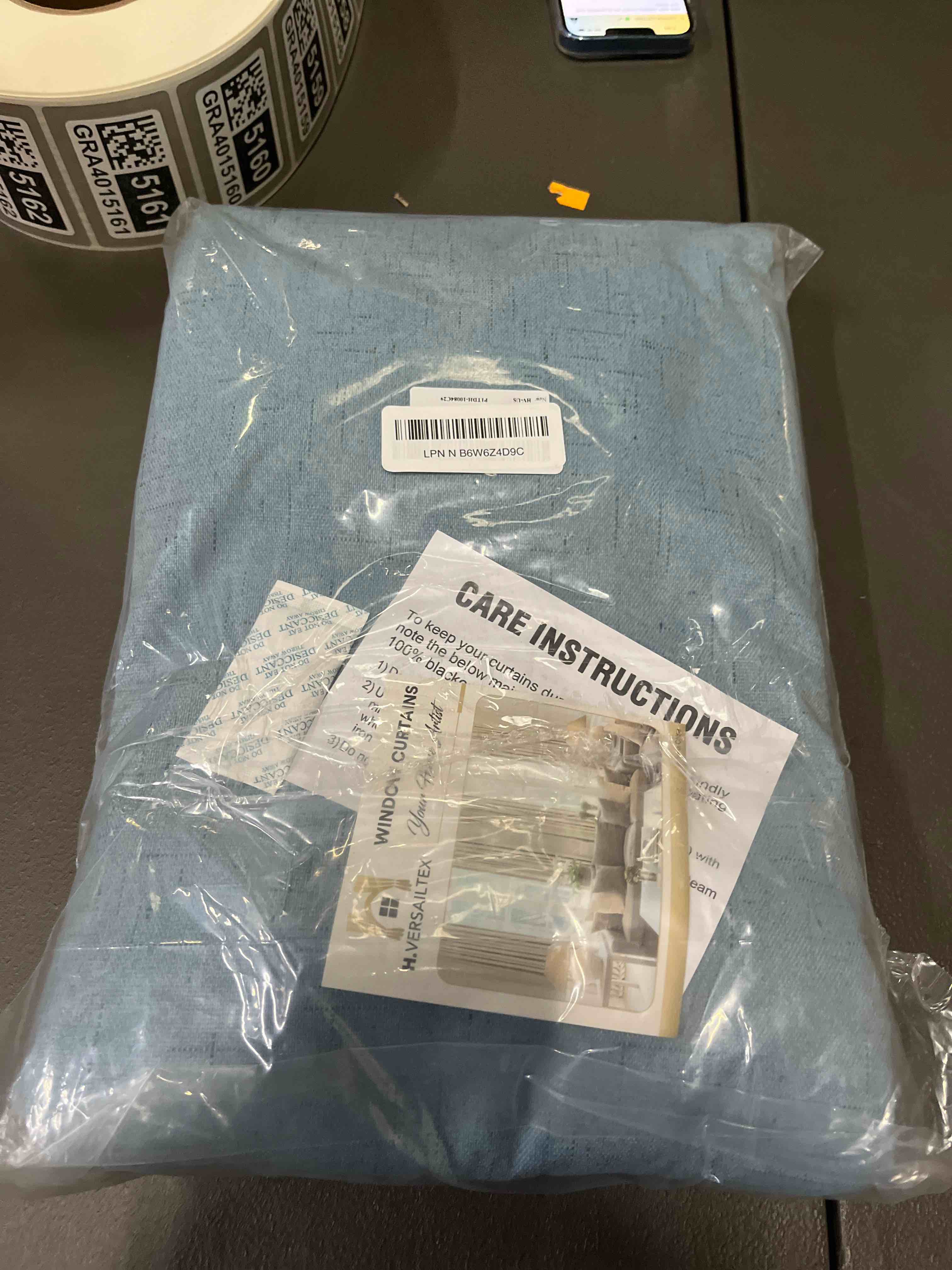 Condition photo showing Good Condition for H.VERSAILTEX Linen Blackout Curtains Durable Thick Textured Linen Look 100% Blackout Patio Door Curtain Anti Rust Grommet Extra Wide Sliding Door Curtain Panel, W100 x L84 inch - Stone Blue Stone Blue 100"W x 84"L (Pack of 1)