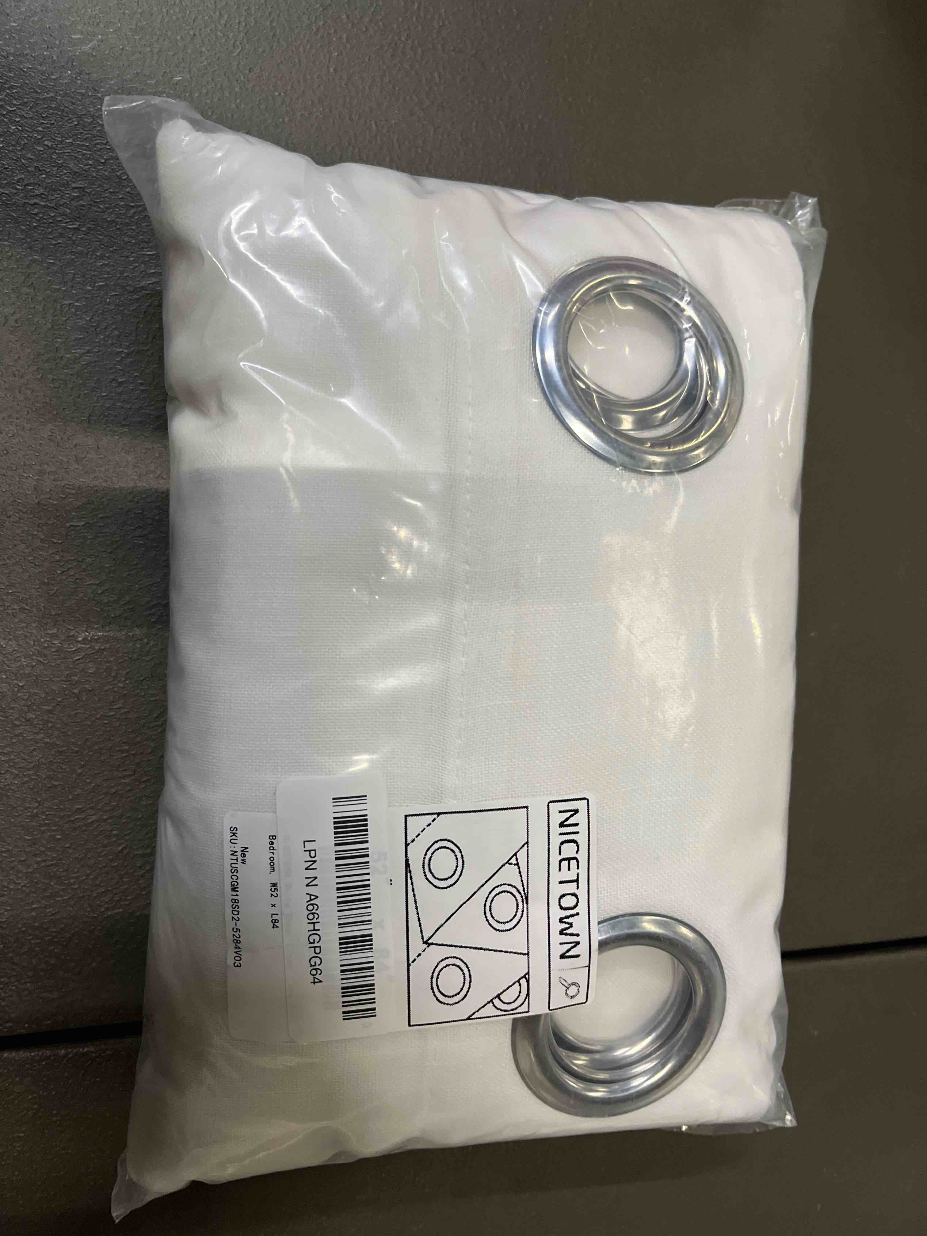 Condition photo showing Good Condition for NICETOWN White Sheer Linen Curtains for Living Room 84 inch Length 2 Panels Set, Grommet Semi Sheer Privacy with Light Filtering Flax Window Treatments for Bedroom, W52 x L84 52"W x 84"L (Pack of 2) White