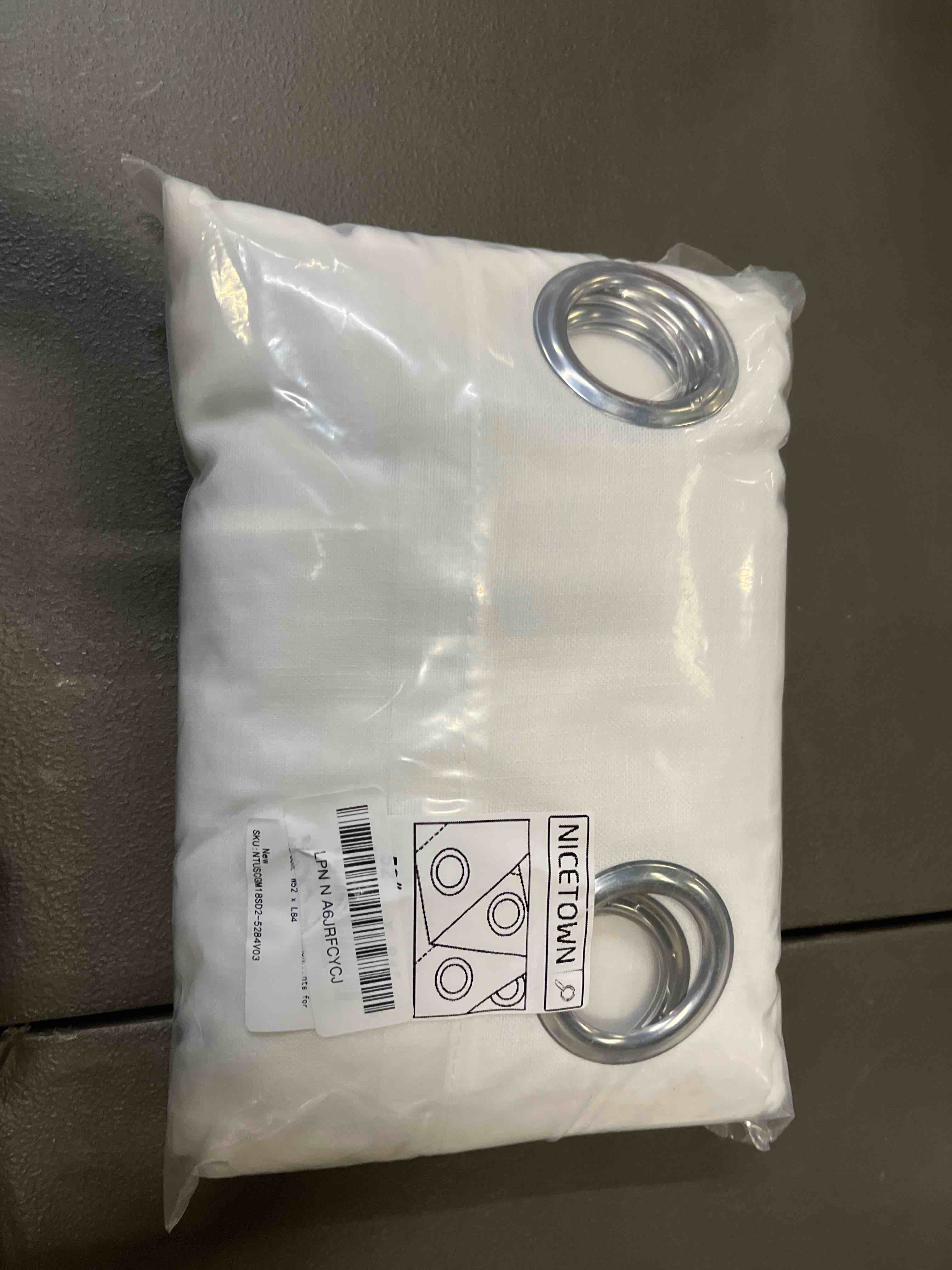 Condition photo showing Good Condition for NICETOWN White Sheer Linen Curtains for Living Room 84 inch Length 2 Panels Set, Grommet Semi Sheer Privacy with Light Filtering Flax Window Treatments for Bedroom, W52 x L84 52"W x 84"L (Pack of 2) White