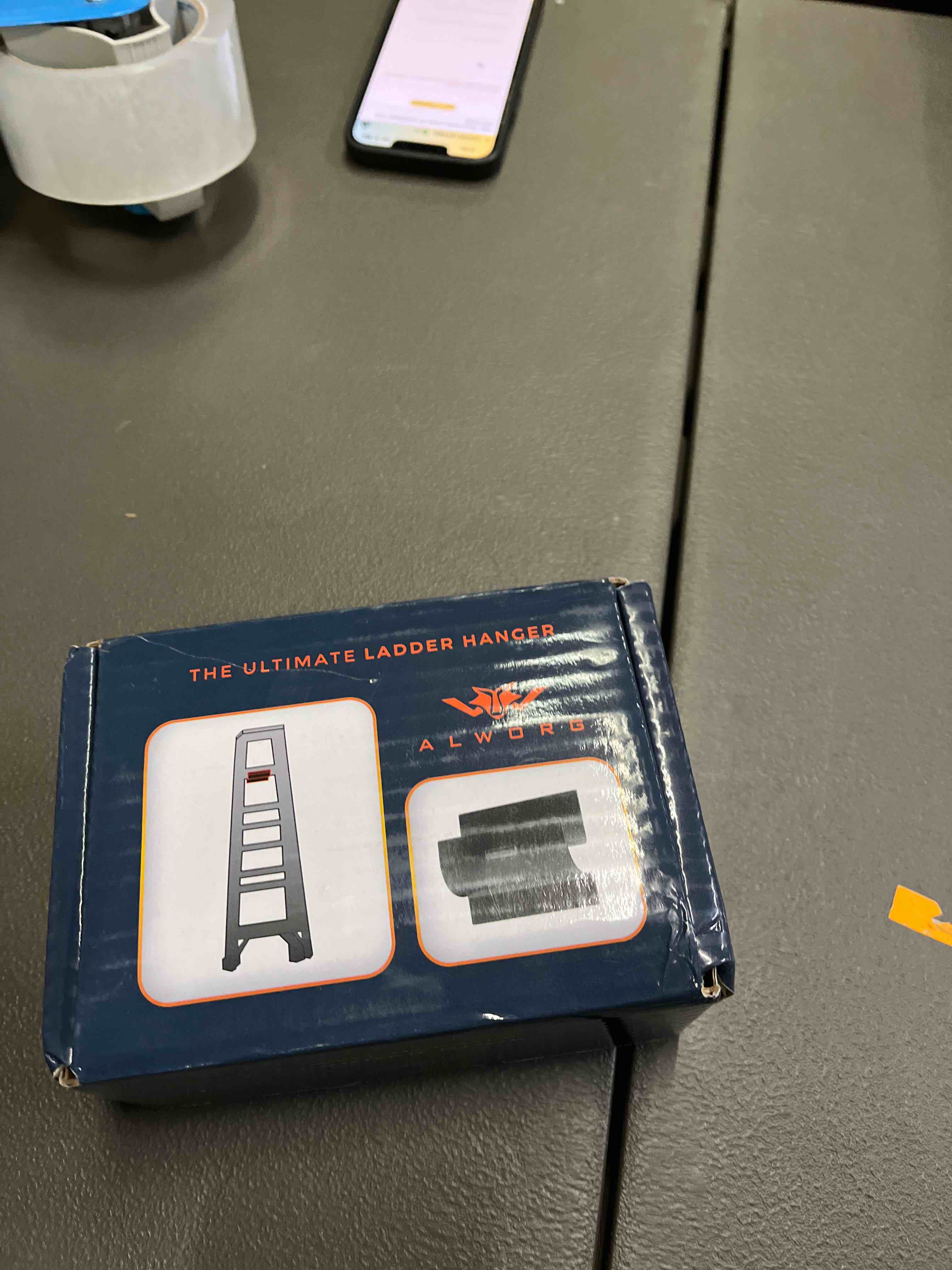 Condition photo showing Good Condition for Ladder Hook - Black Heavy Duty Ladder Brackets for Garage Wall - Utility Hook for Wall Mount Ladder Storage, Folding Chair - Tool Holder to Organize Garage and Shed Black Single Hook