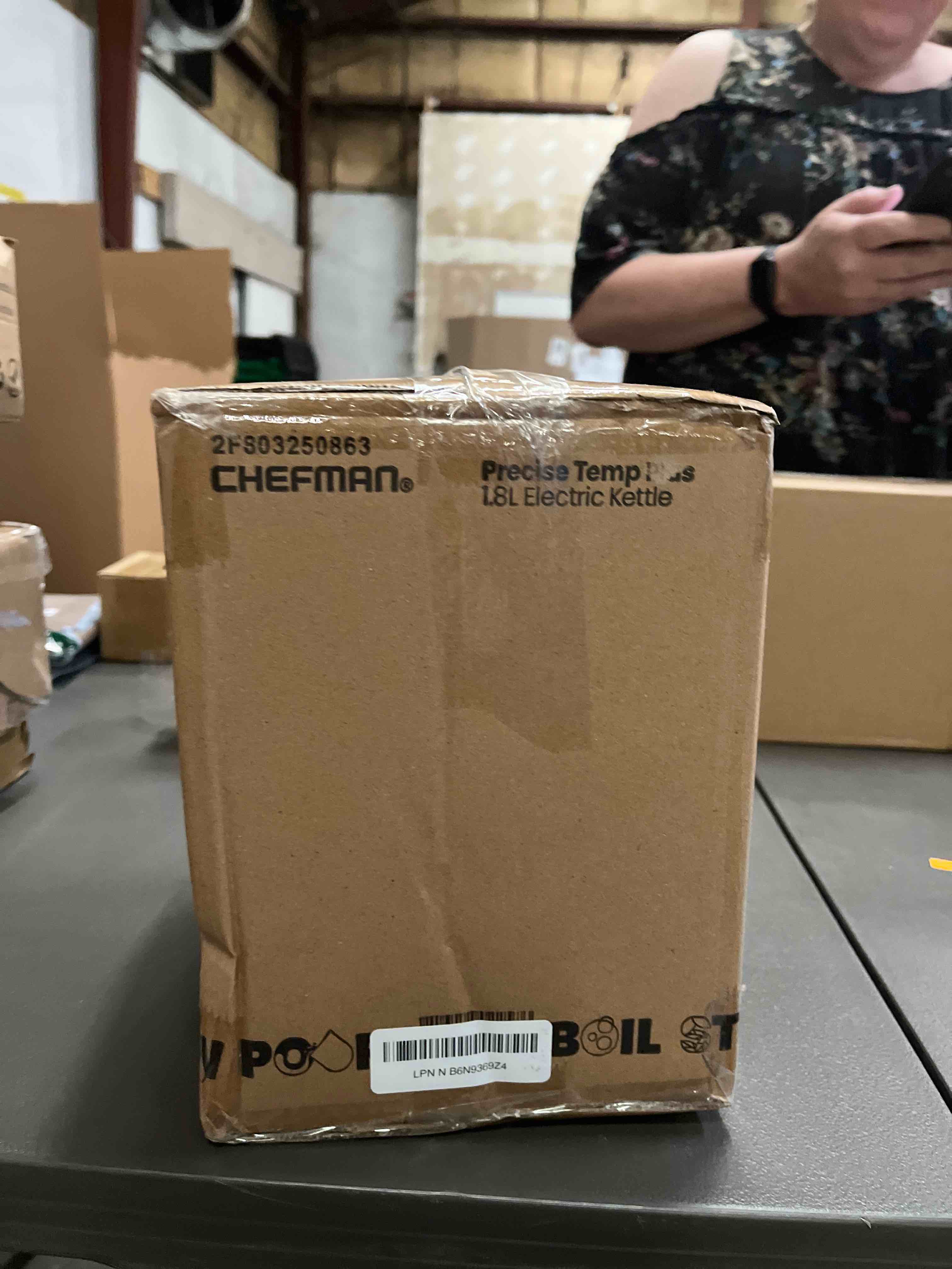 Condition photo showing Good Condition for Chefman Electric Kettle with Temperature Control, 5 Presets LED Indicator Lights, Removable Tea Infuser, Glass Tea Kettle & Hot Water Boiler, 360° Swivel Base, BPA Free, Stainless Steel, 1.8 Liters 1.8L - Stainless Steel - Tea Infuser - Temperature Control