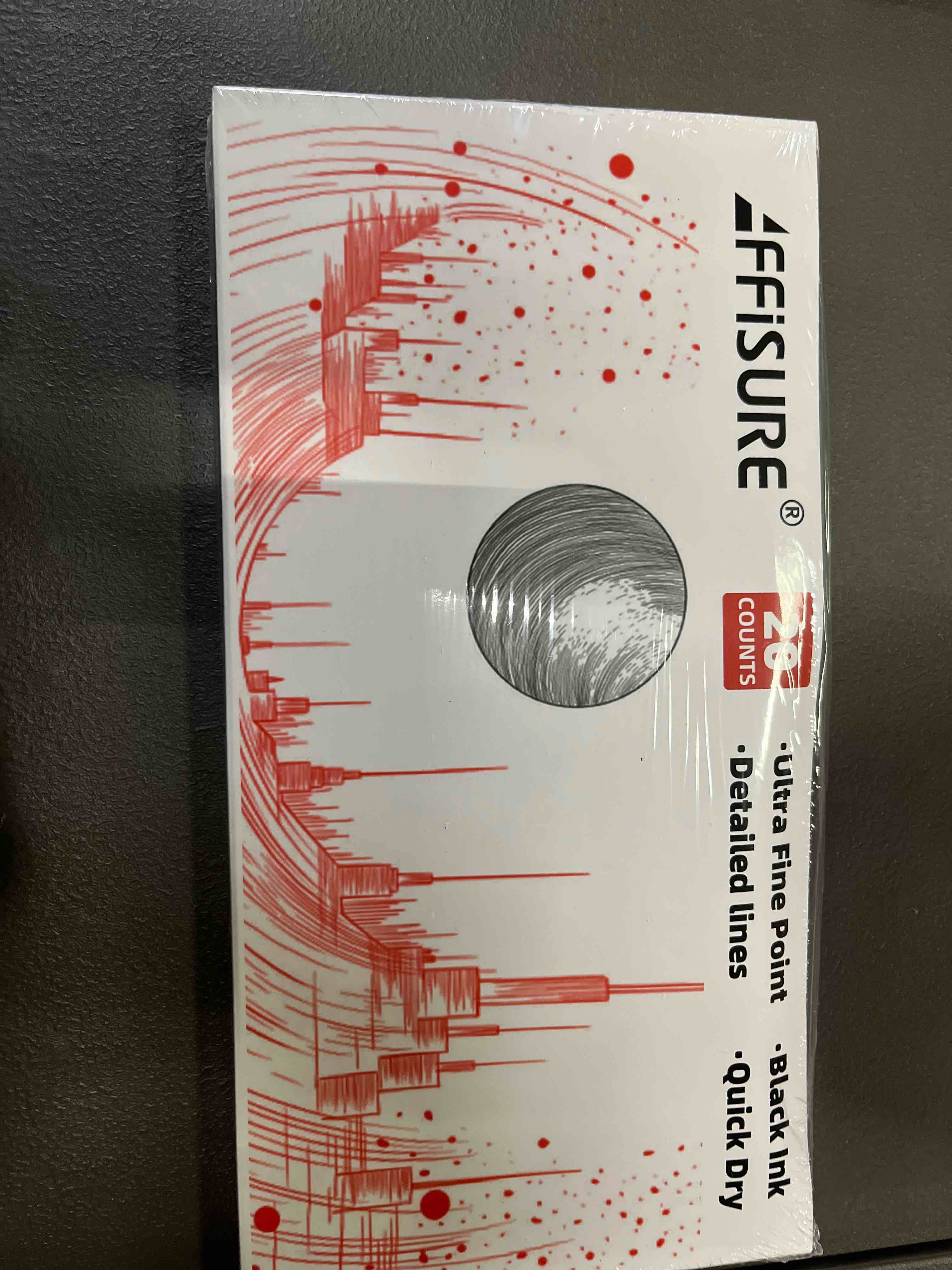 Condition photo showing Good Condition for Red Ultra Fine Point Permanent Marker, 20 Pack, 0.4 mm, Precision Fine Tip for Detailed Writing, Art, Crafts & Labeling on Paper, Plastic, Glass, Metal, Waterproof, Fade-Resistant Ink red20