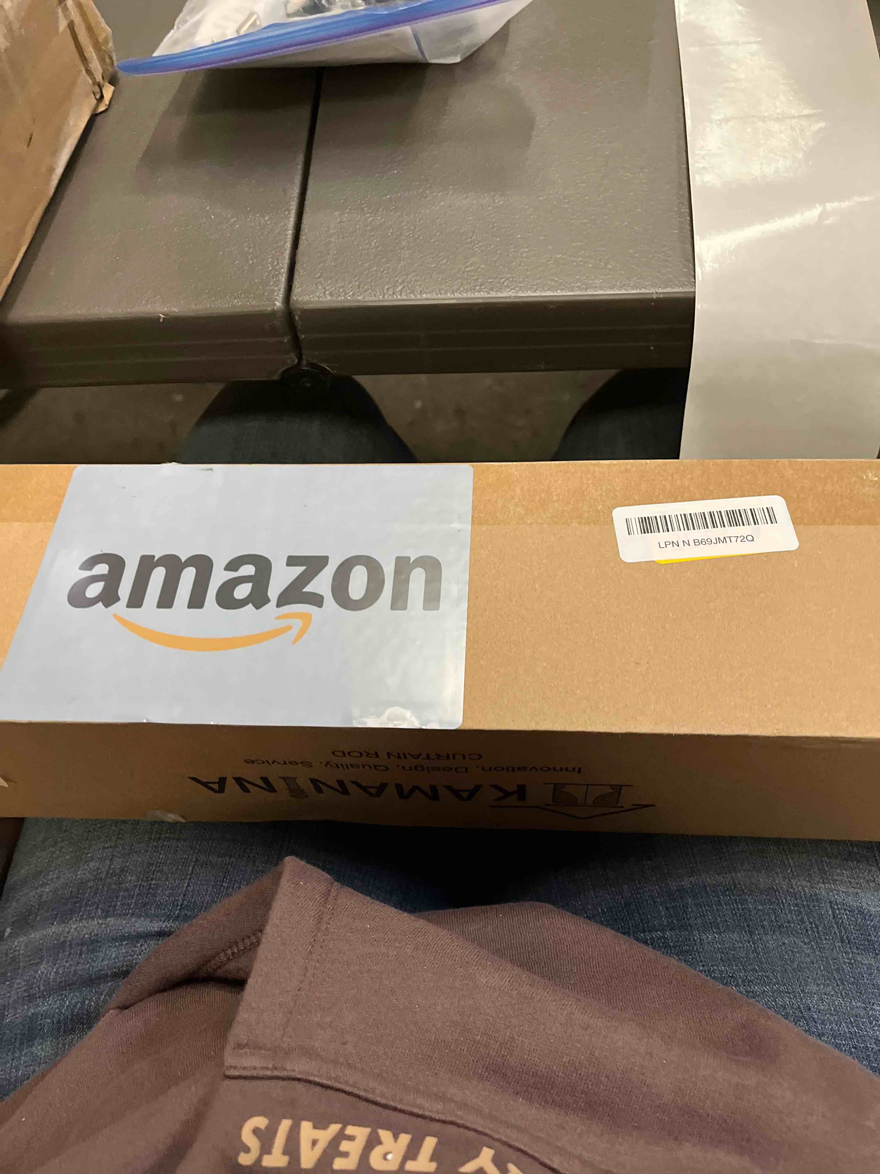 Condition photo showing Good Condition for KAMANINA Black Curtain Rods for Windows 72 to 144 Inches (6-12ft) Long Heavy Duty Curtain Rods, 7/8 Inch Adjustable Decorative Drapery Rods Set with Modern Finials Black 72-144"