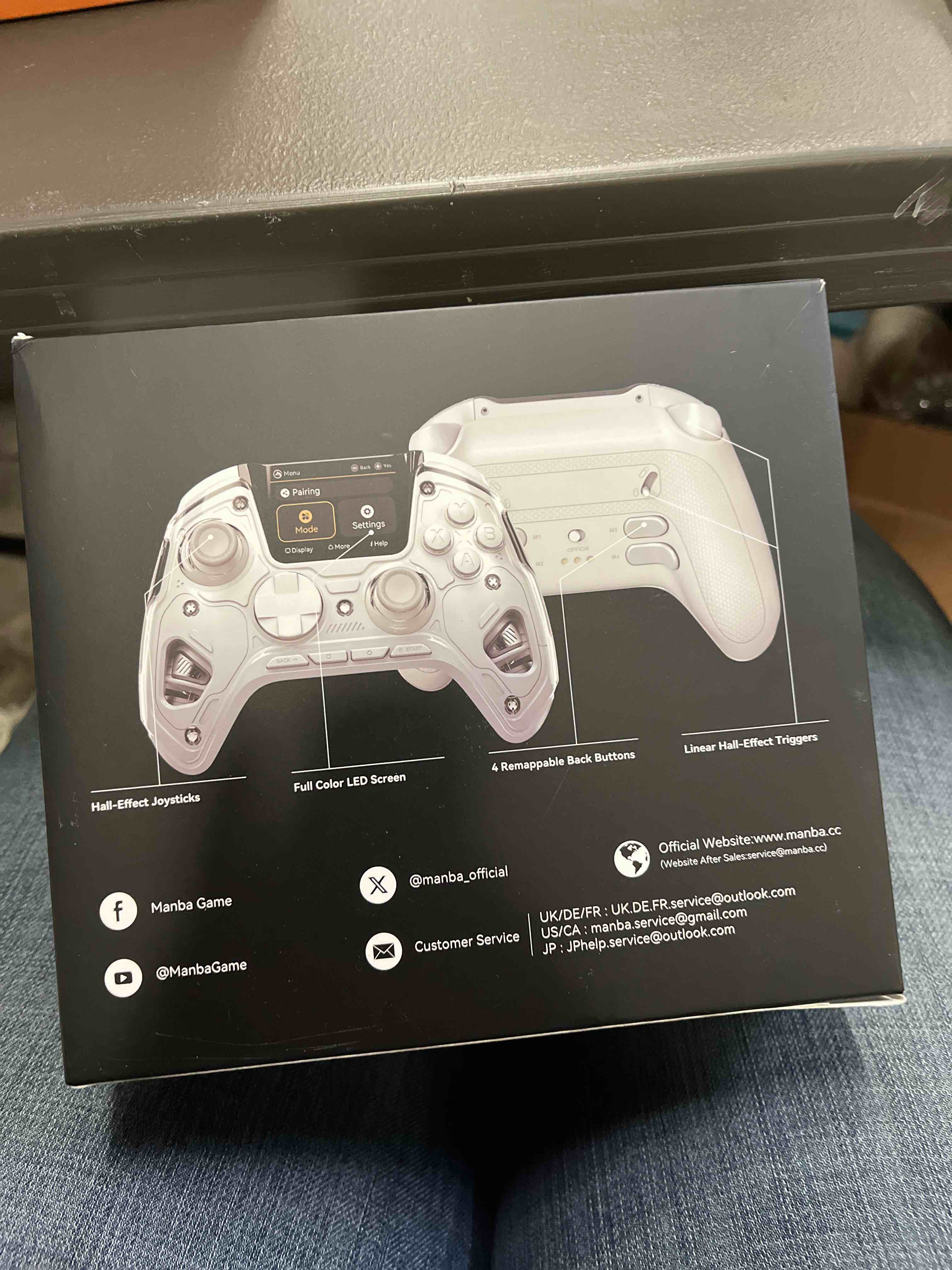 Condition photo showing Good Condition for ManbaOne Interactive Screen Wireless Gaming Controller for PC/Switch/Switch 2/iOS/Android,Hall Effect Stick & Trigger,RGB Lighting,Remappable Buttons,1800mAh with Charging Dock (White)