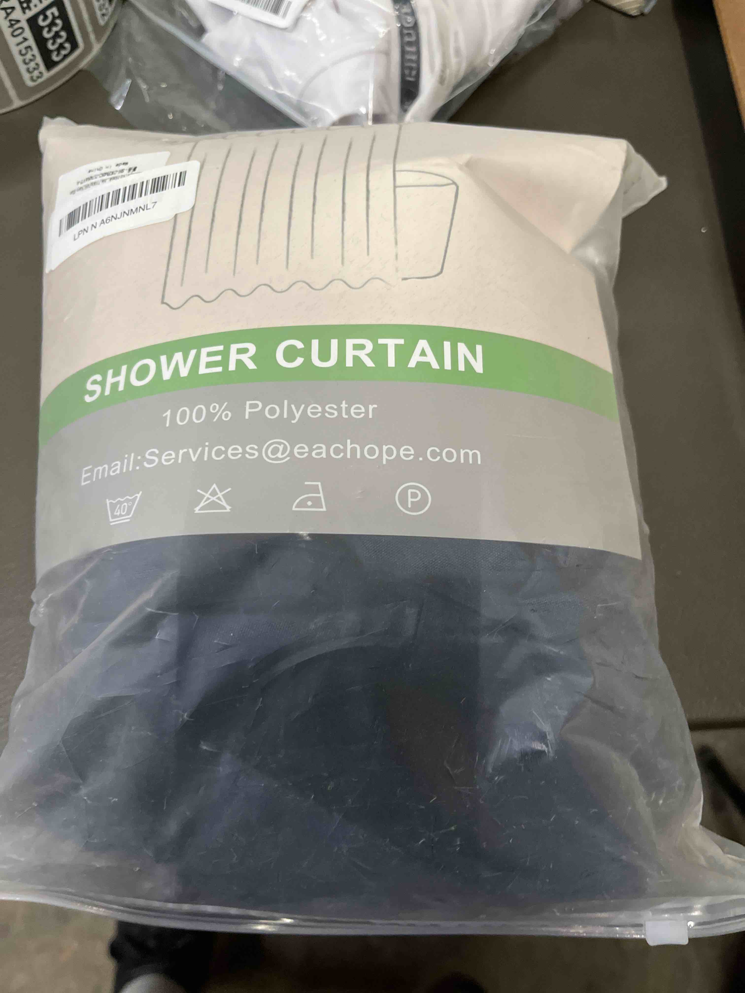 Condition photo showing Good Condition for No Hooks Needed Linen Textured Shower Curtain with Snap-in Fabric Liner Set,Hotel Luxury Decor Waterproof Shower Curtains for Bathroom with Mesh Top Window,Washable,71Wx74H,Navy Blue 71"W x 74"L (Pack of 1) Navy Blue