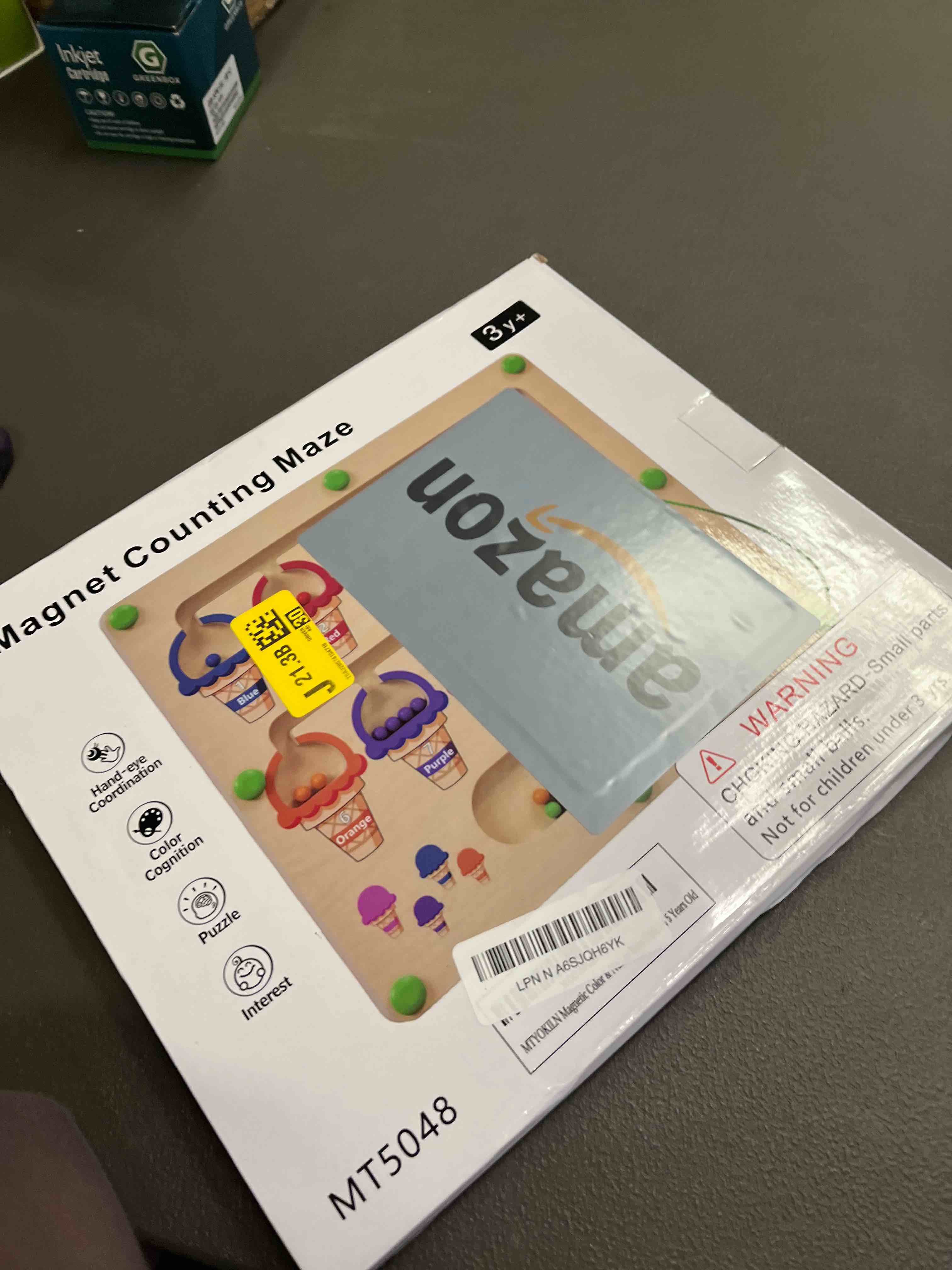 Condition photo showing Good Condition for Magnetic Color & Number Maze - Montessori Wooden Color Matching Learning Counting Puzzle Board - Toddler Fine Motor Skills Toys for Boys Girls 2 3 4 Years Old Ice Cream