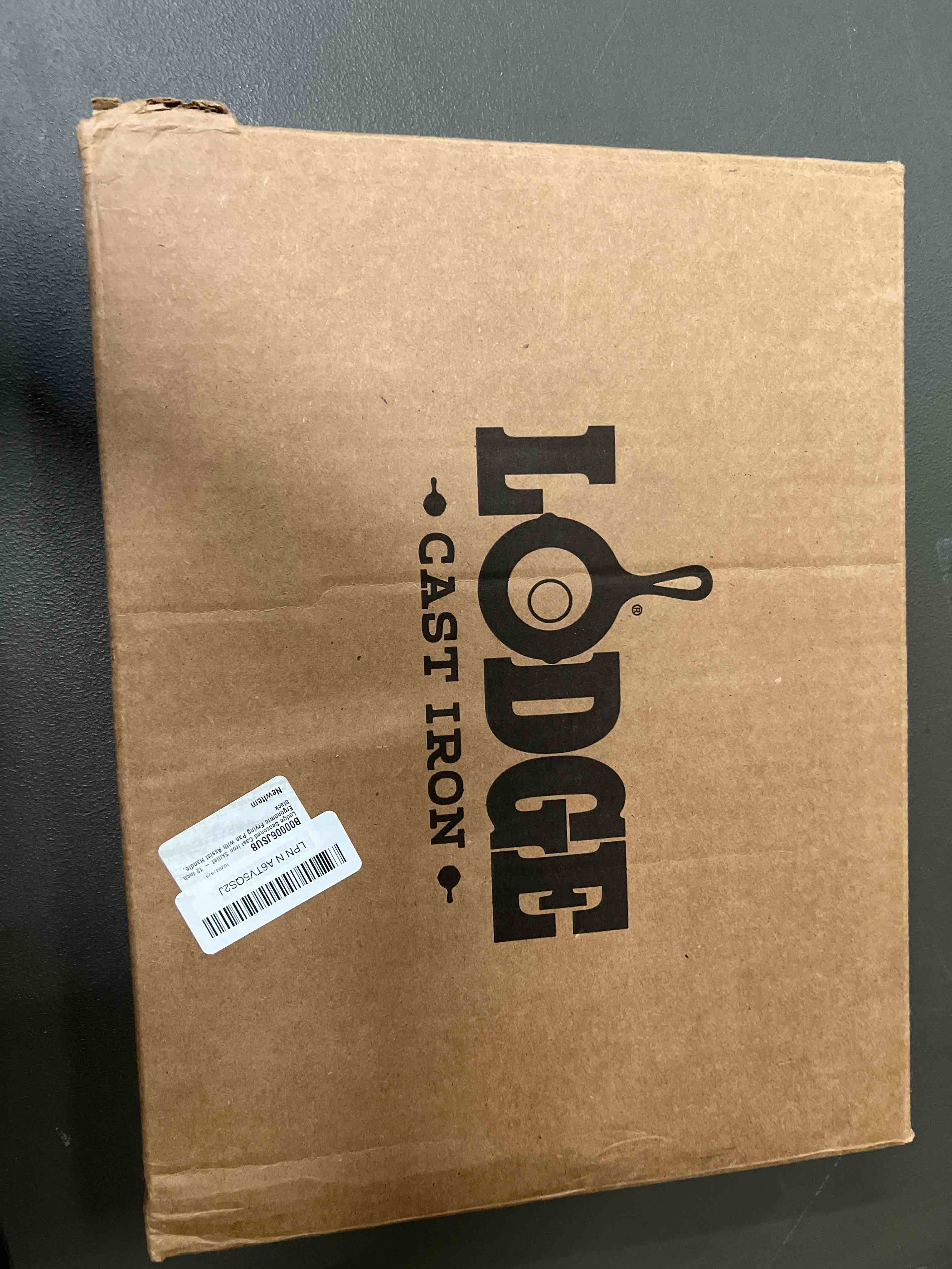 Condition photo showing Good Condition for Lodge 12 Inch Cast Iron Pre-Seasoned Skillet – Signature Teardrop Handle - Use in the Oven, on the Stove, on the Grill, or Over a Campfire - Black 12 Inch (1 Count)