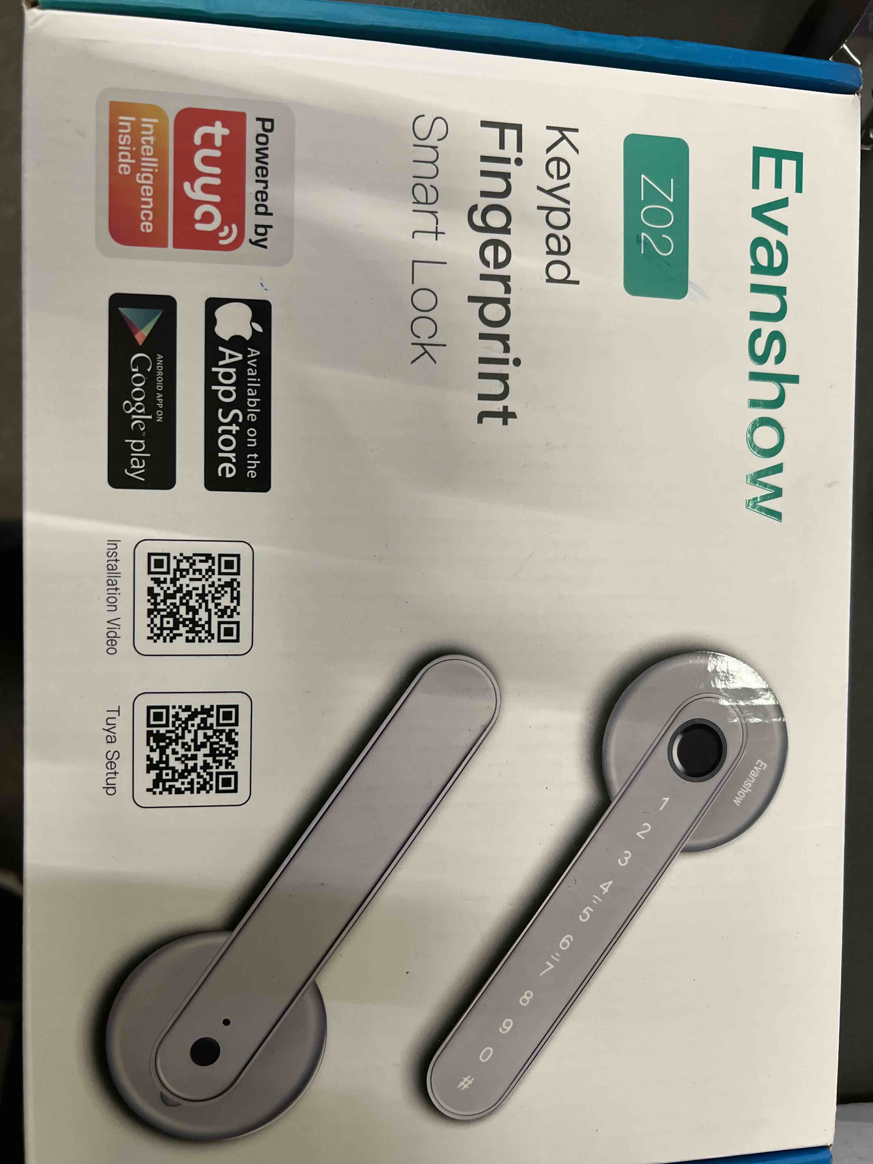 Condition photo showing Good Condition for Smart Door Lock with Knob, Keyless Entry Door Locks with Handle, Fingerprint Door Knob for Bedroom/Front Door/Apartment,Generate Passcode Remotely Silver With APP-Silver