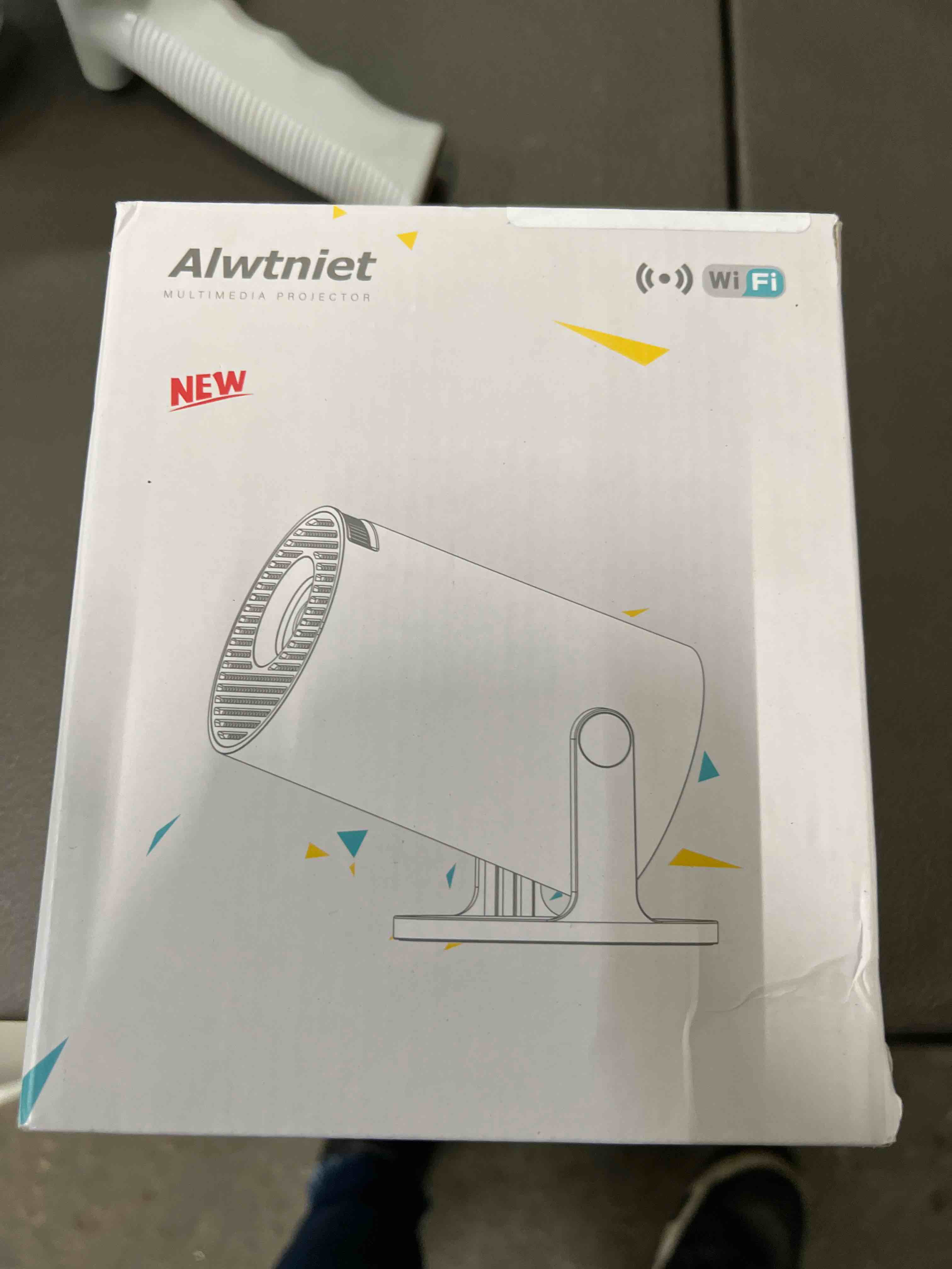 Condition photo showing Good Condition for Mini Projector with Wifi 6 and Bluetooth5.4, Portable Projector 4K Support, Android 14 Smart Proyector with 200ASIN & Auto Keystone, Alwtniet HY300Pro Small Proyector for Bedroom, Movie, Outdoor