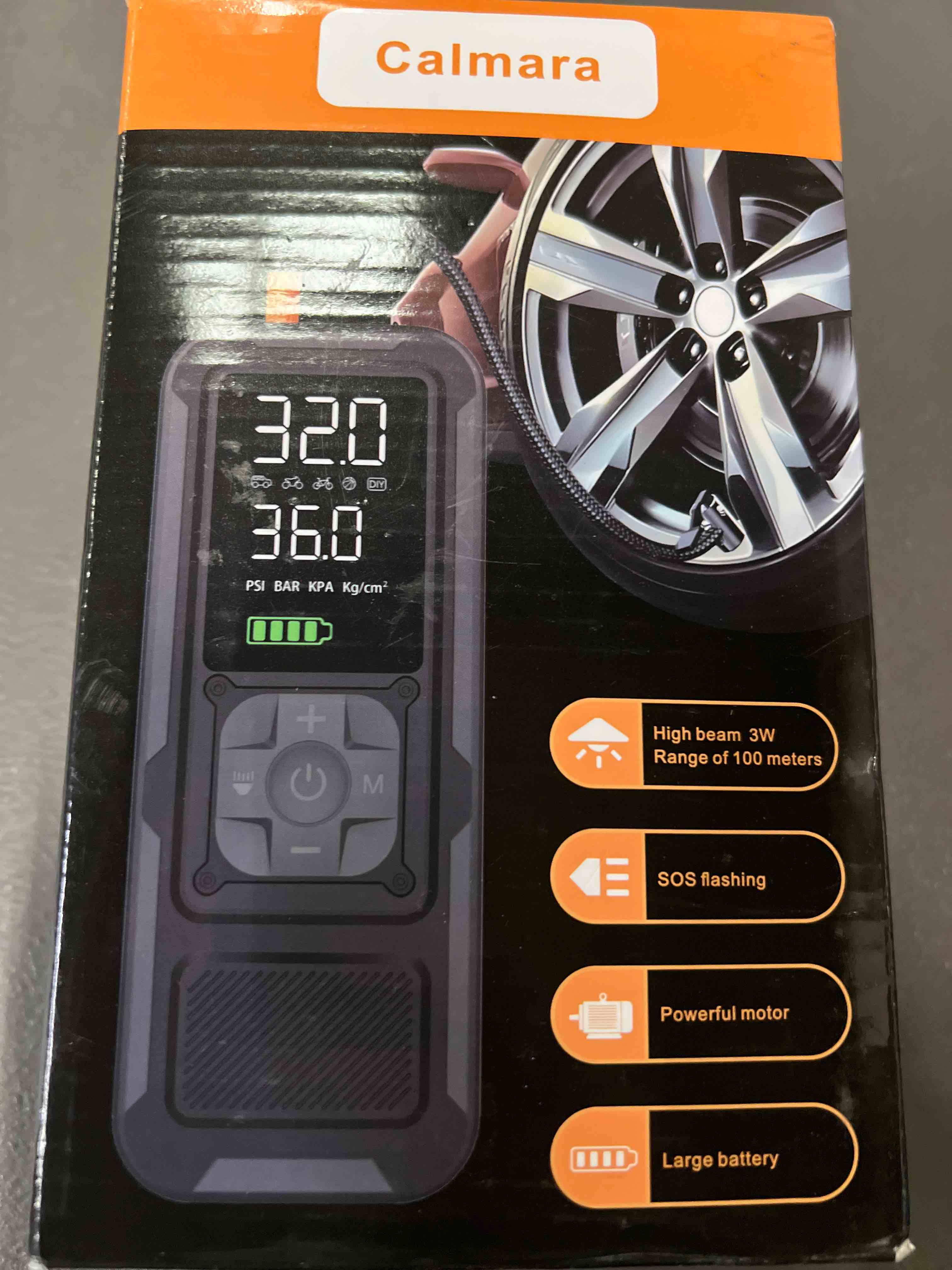 Condition photo showing Good Condition for Y34 Tire Inflator Portable Air Compressor,4X Faster Inflation,6000mAh Cordless/12V DC 150PSI Air Pump with Digital Pressure Gauge for Car,Motorcycle,Bike,Ball Easter Gifts for Him 6000mAh Black