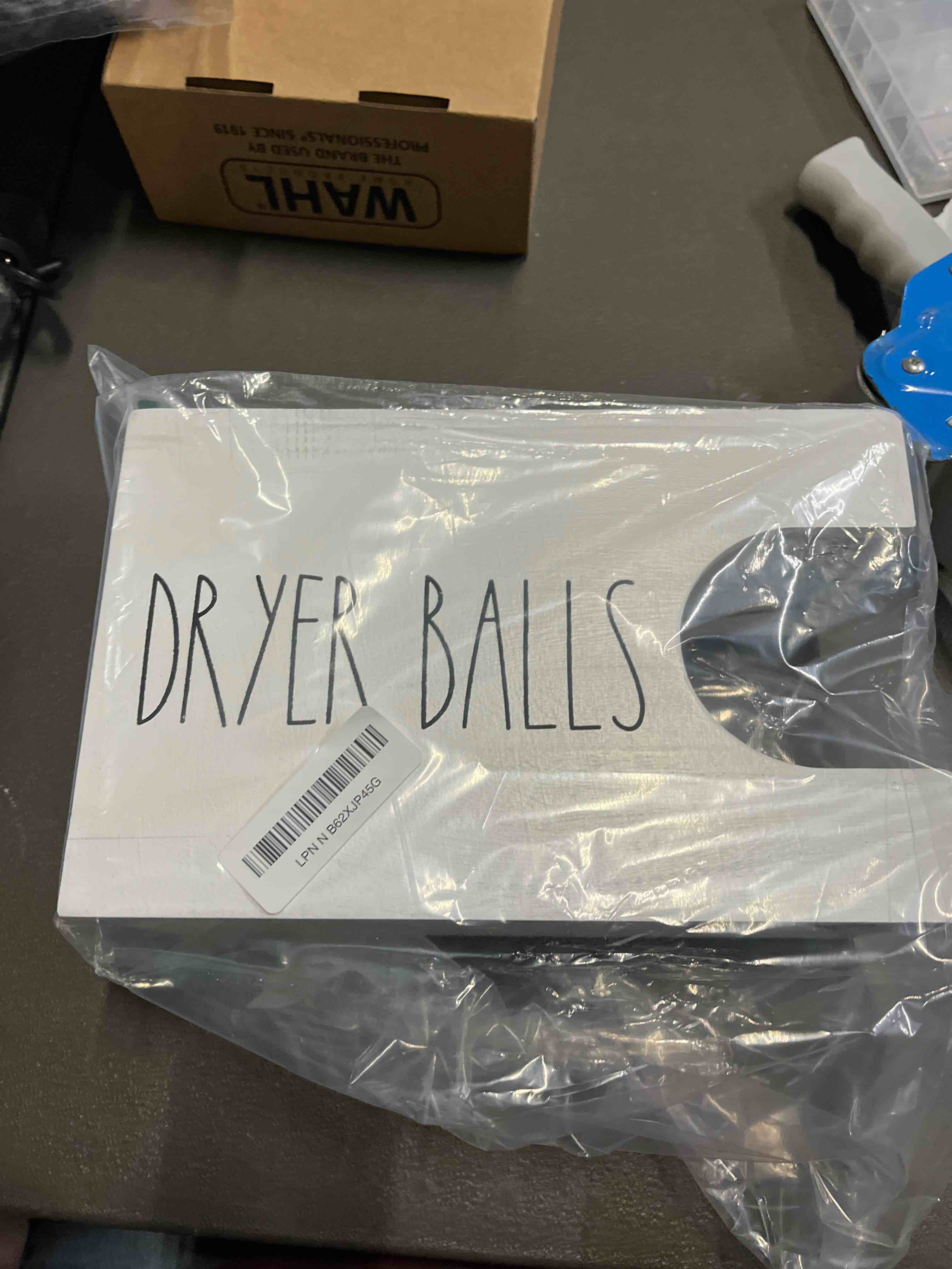 Condition photo showing Good Condition for Dryer Ball Holder for Laundry Room, Dryer Balls Container Wall Mount, Wood Dryer Balls Storage Organizer, Wool Dryer Ball Dispenser Basket (White)