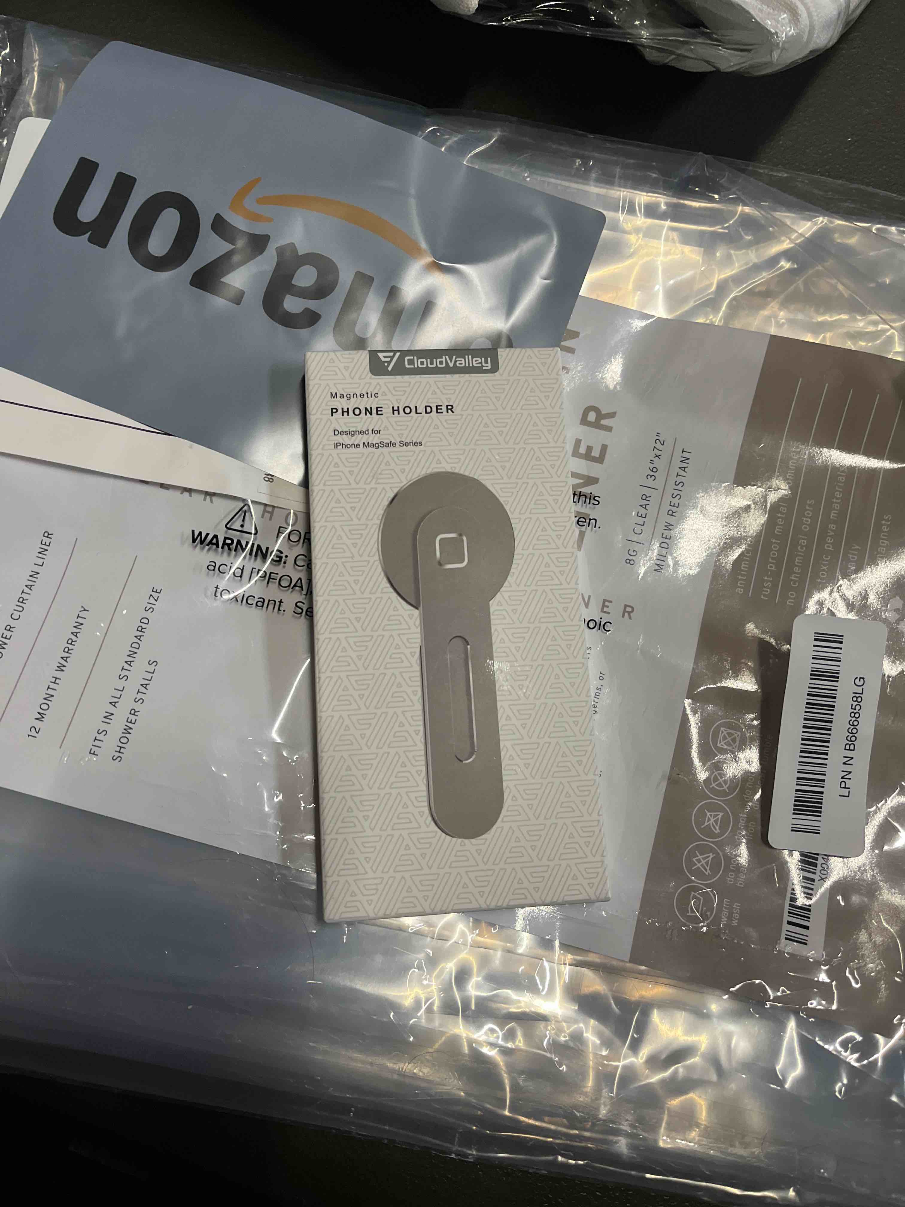 Condition photo showing Good Condition for CloudValley Adjustable Laptop Stand, Magnetic Phone Holder, Aluminum Slim Computer Monitor Side Mount Clip for iPhone MagSafe Series & All Phones, Portable Foldable Computer Expansion Bracket, Black